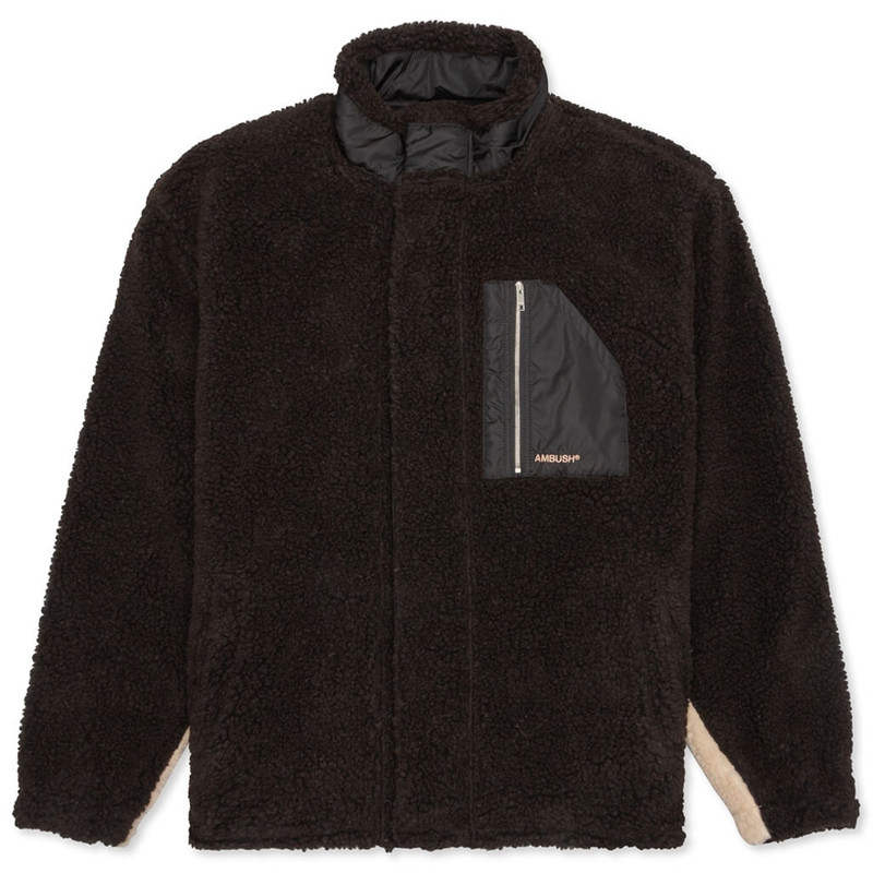 AMBUSH FLEECE ZIP TOP - BROWN/BEIGE 1