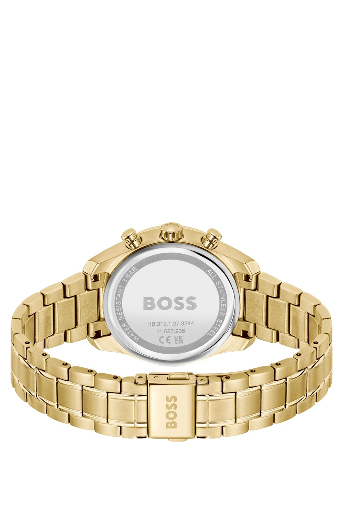 GOLD-TONE MULTIFUNCTION WATCH WITH CURVED CASE - 3
