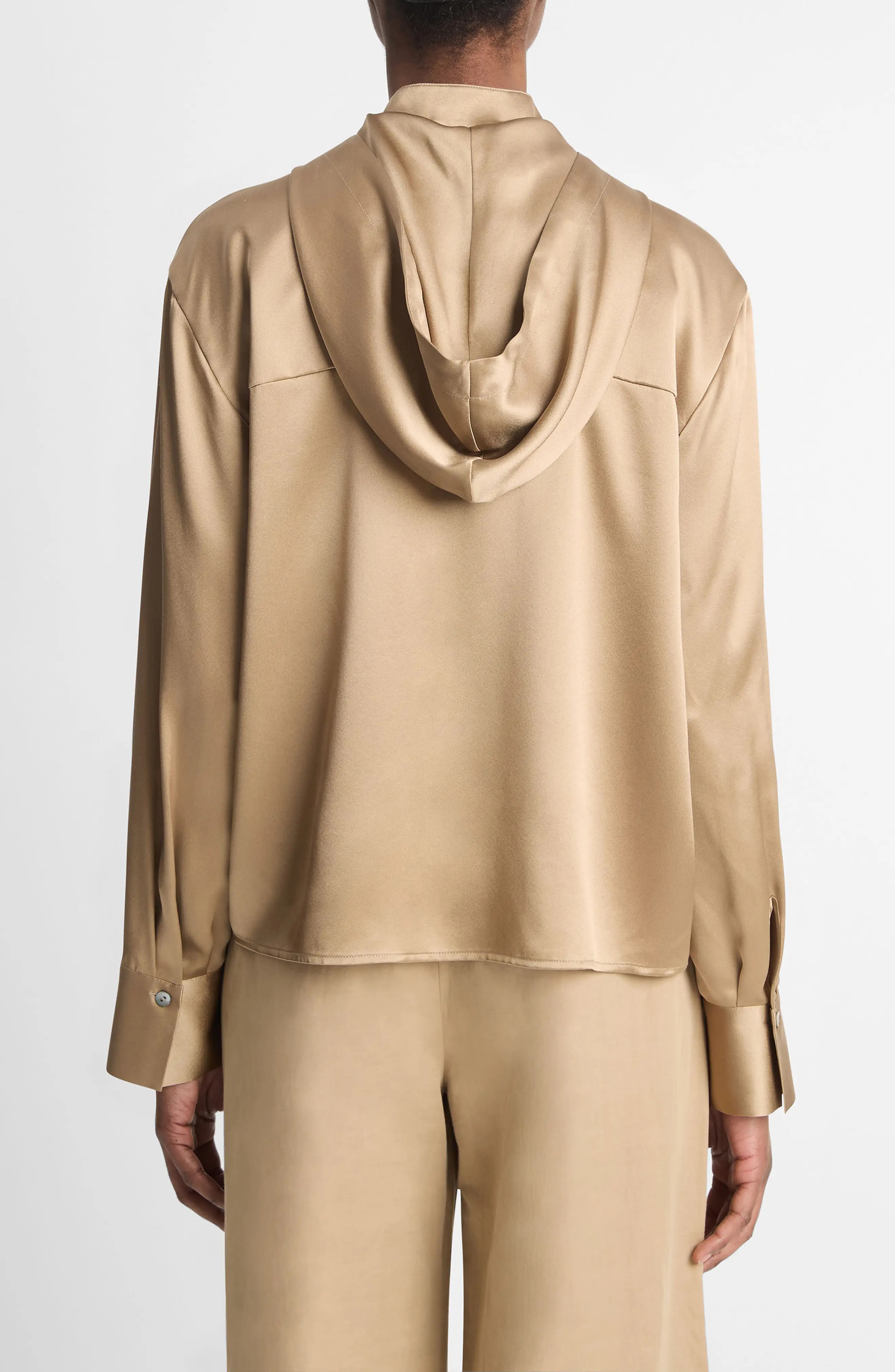 Hooded Silk Button-Up Shirt - 2