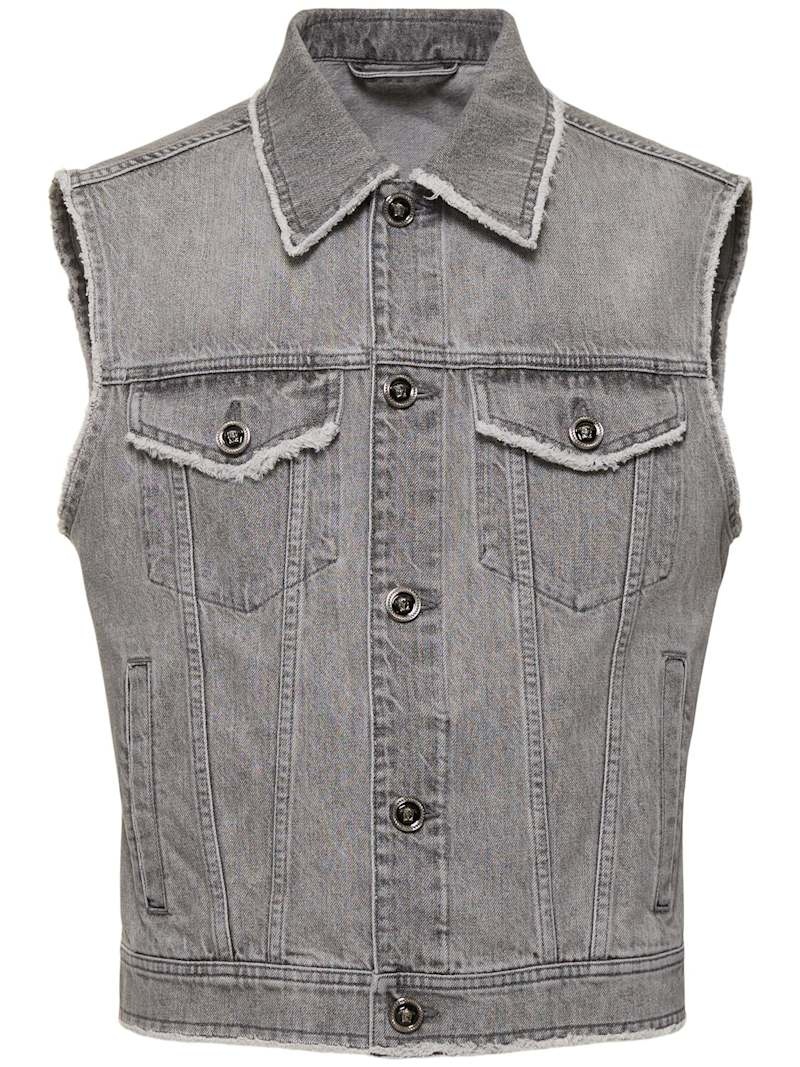 Stonewashed denim vest - 1