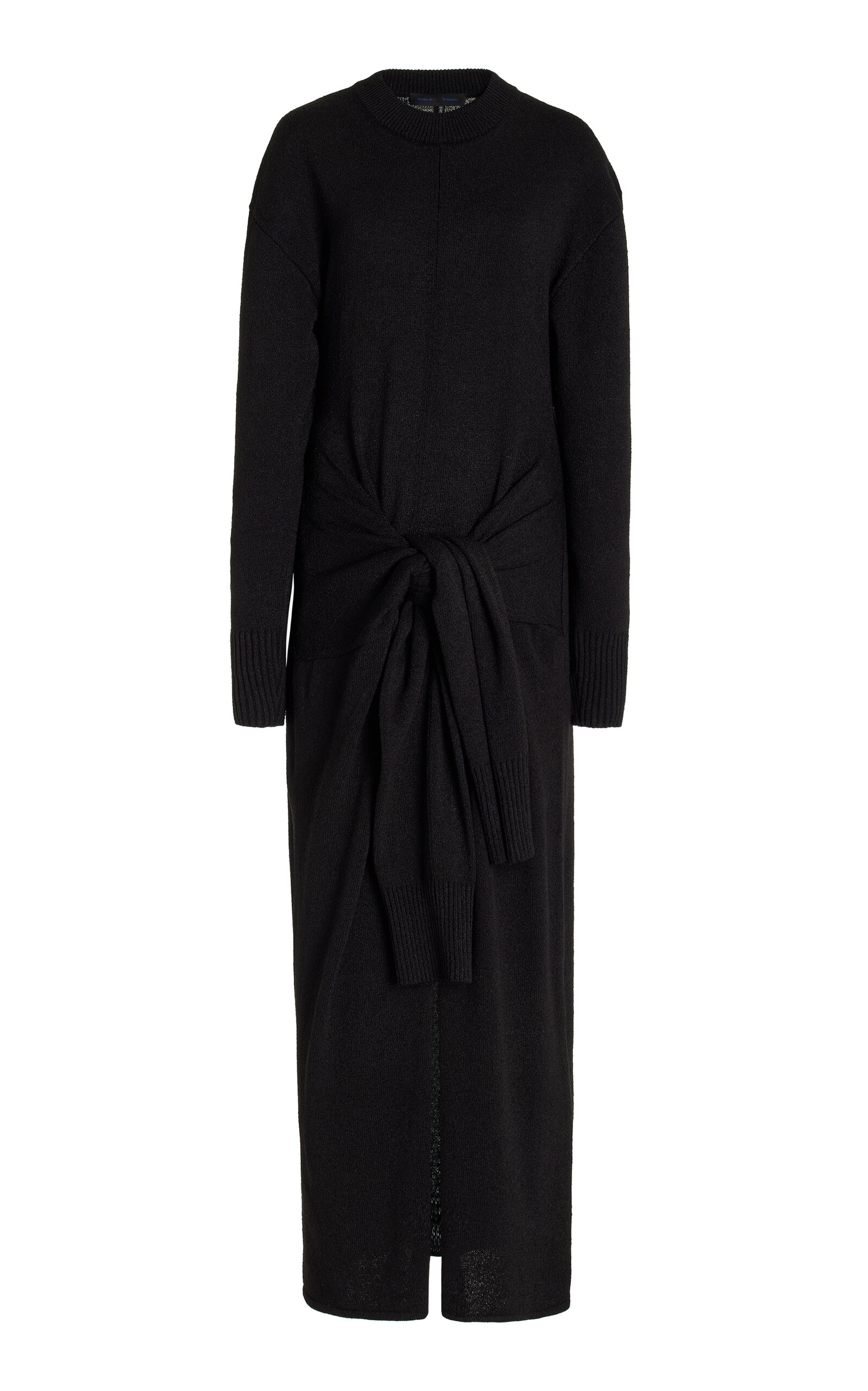 Luca Silk-Blend Slip-Front Knit Dress black - 1