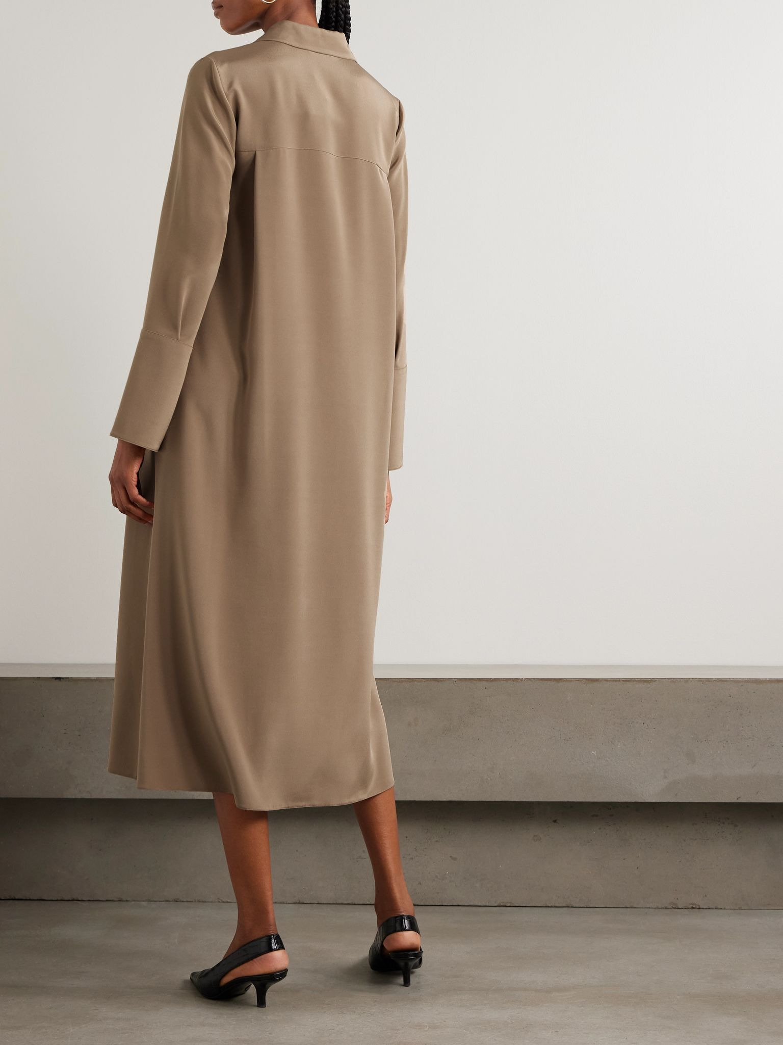Ossola silk-blend shirt dress Brown - 3