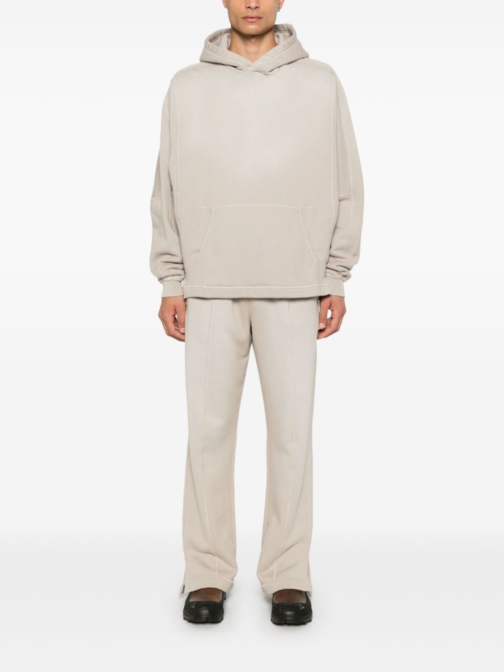 seam-detail hoodie - 2