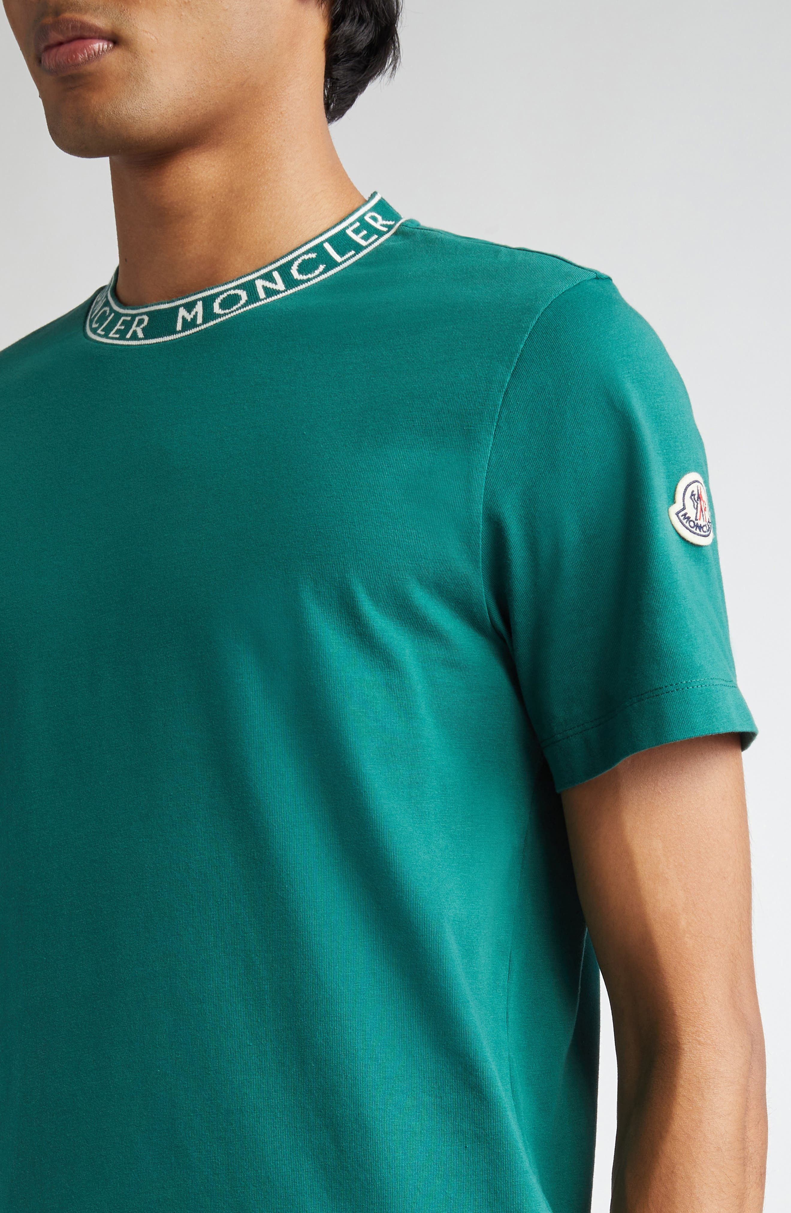 Moncler Logo Cotton T-Shirt in Botanical Garden at Nordstrom - 5