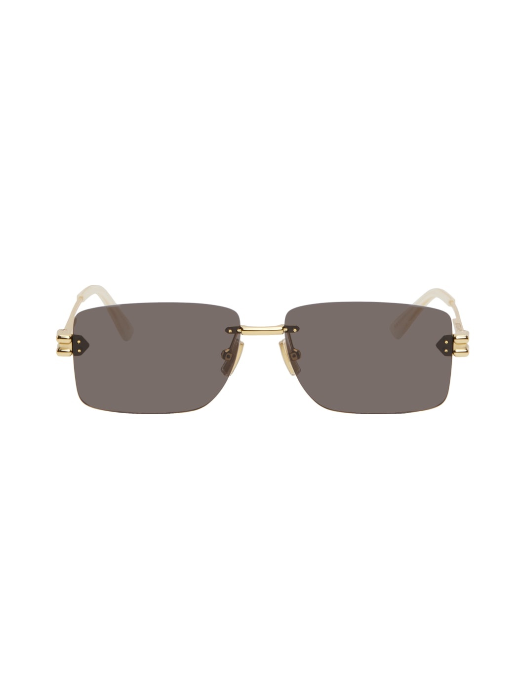 Gold Rectangular Sunglasses - 1