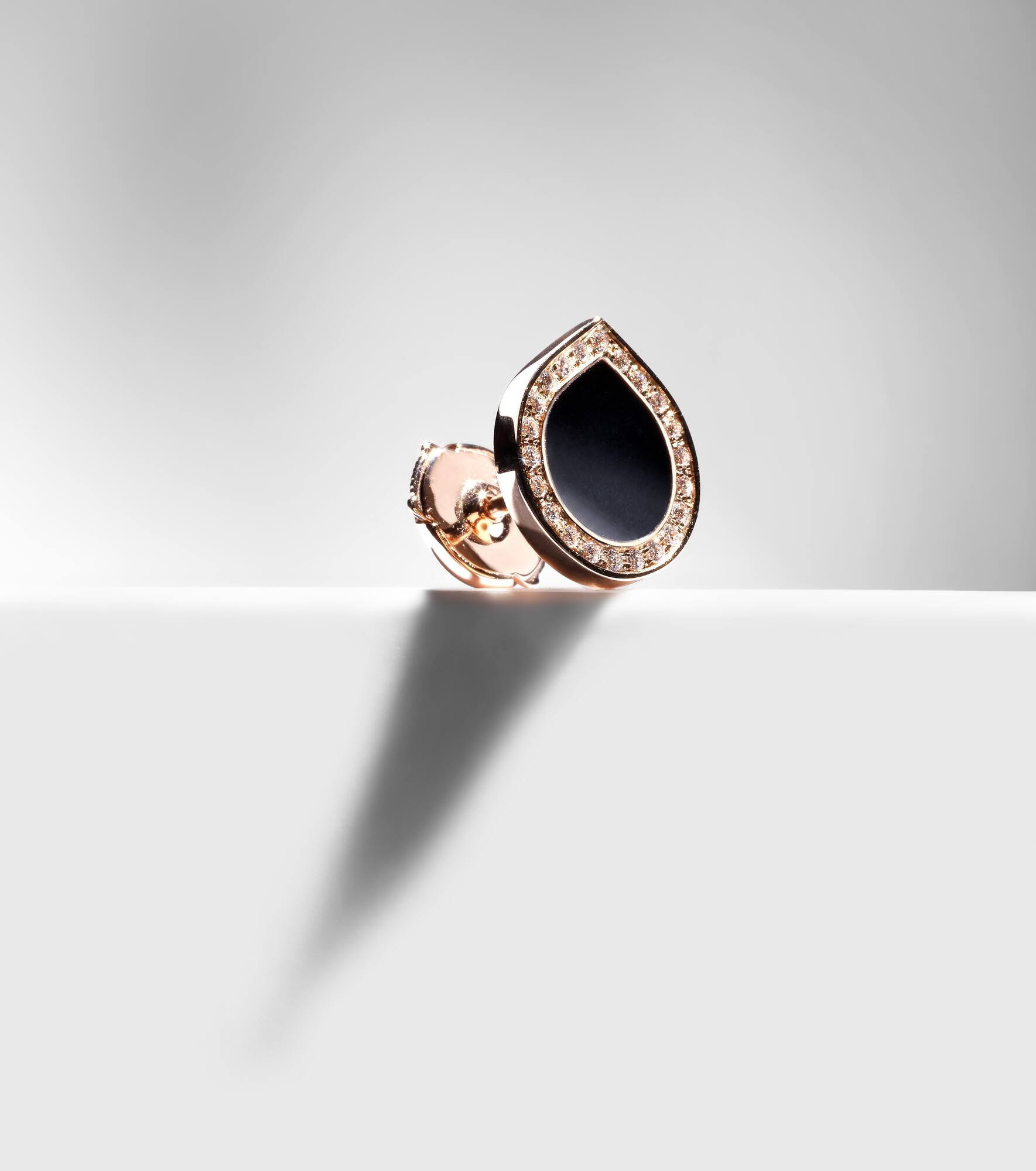 Antifer 18kt rose gold single earring with onyx and diamonds - 5