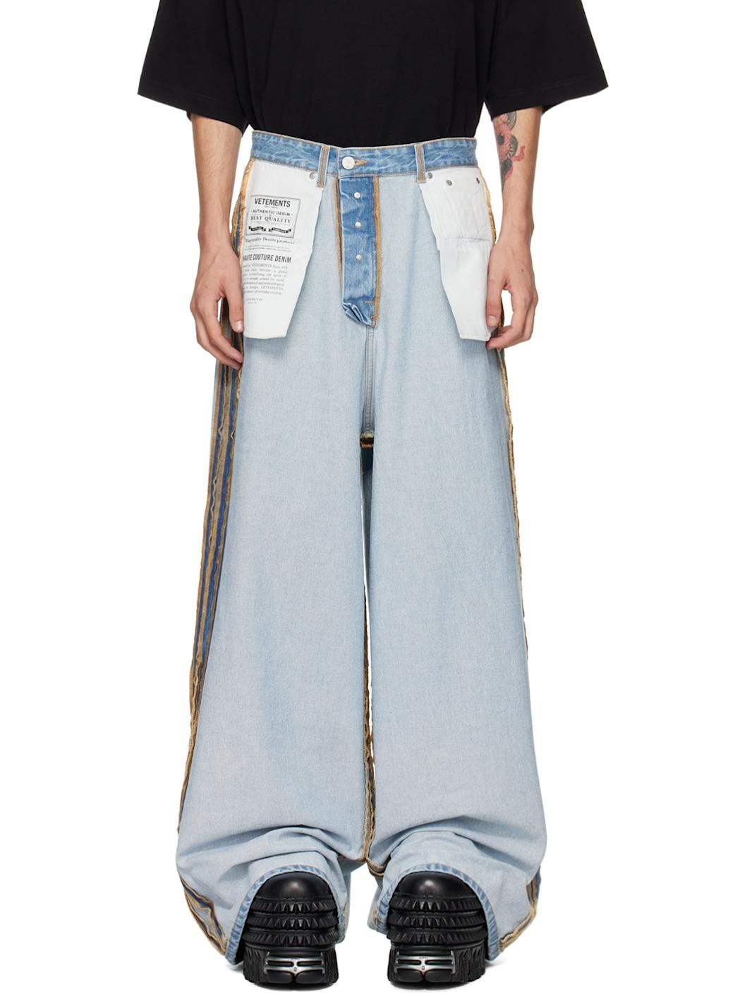 Blue Inside Out Big Shape Jeans - 1