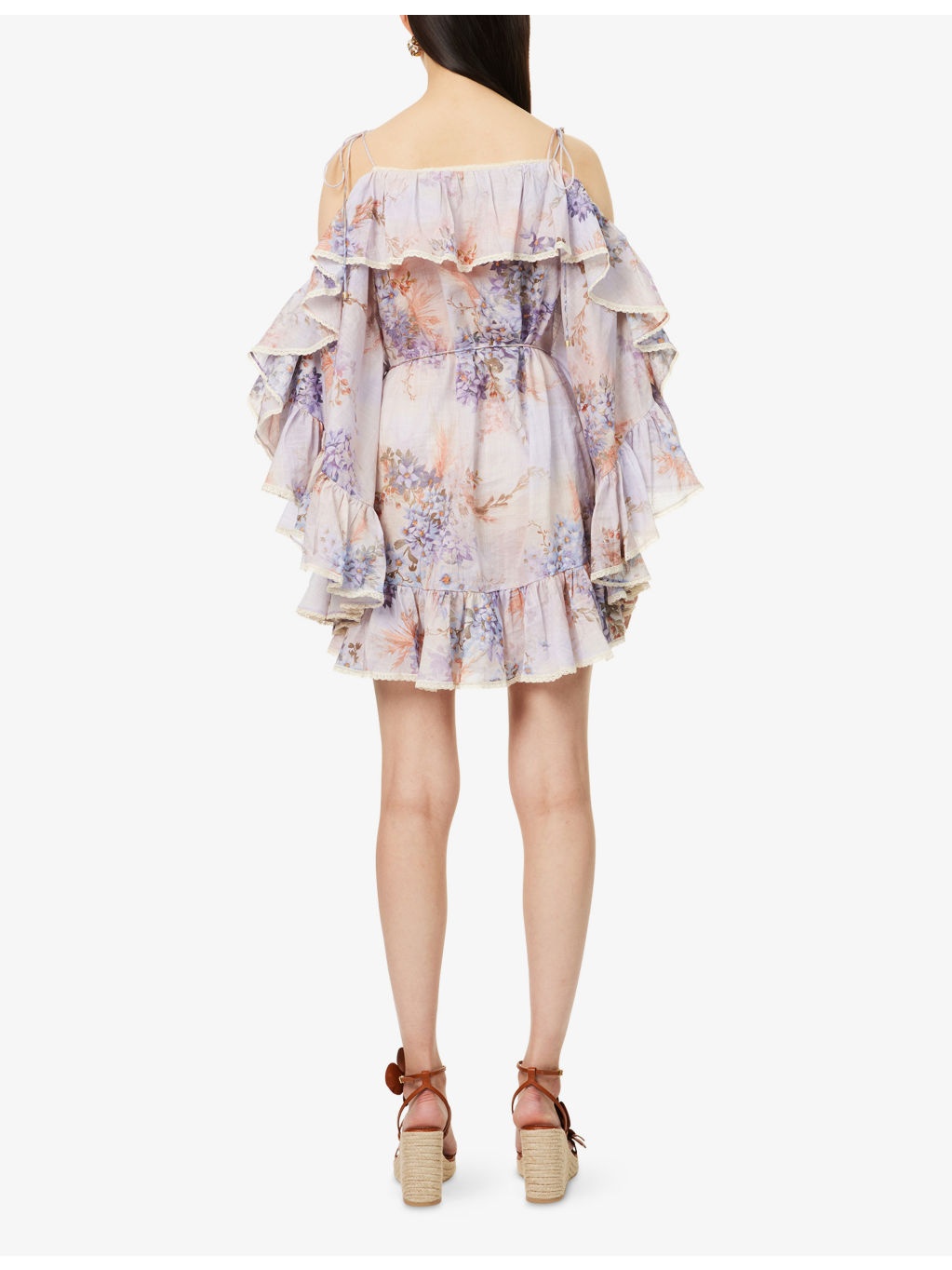 Floral-Print Ruffle Mini Dress - 4