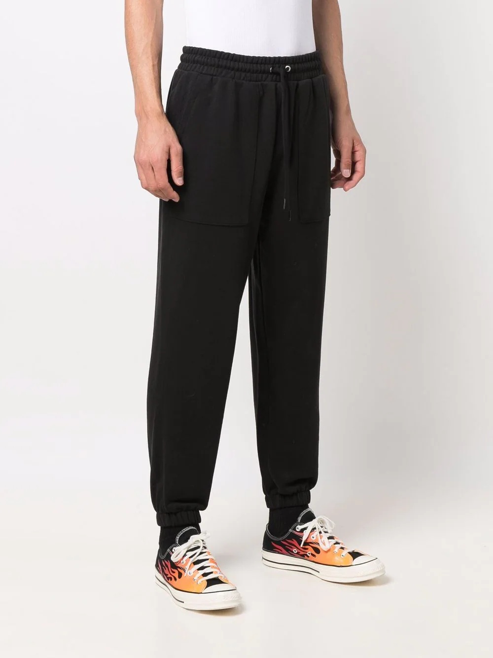 logo-patch cotton track pants - 3