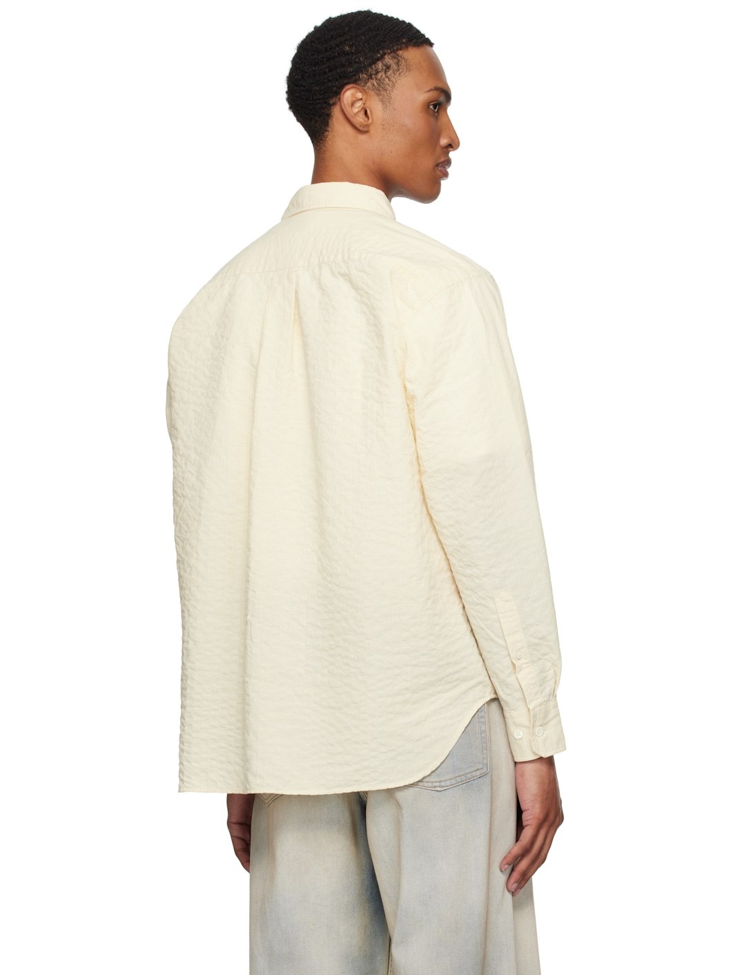 Beige Mo Oversized Check Shirt - 3
