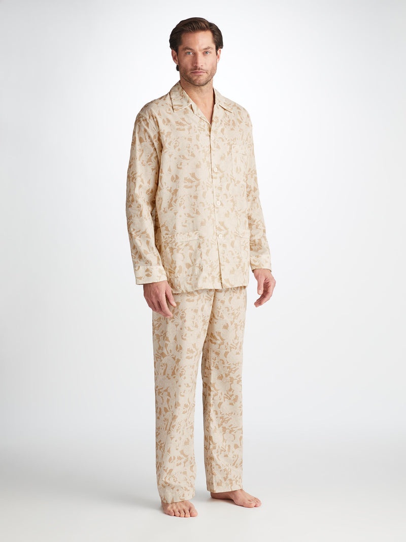 Men's Classic Fit Pyjamas Ledbury 73 Cotton Batiste Sand - 3
