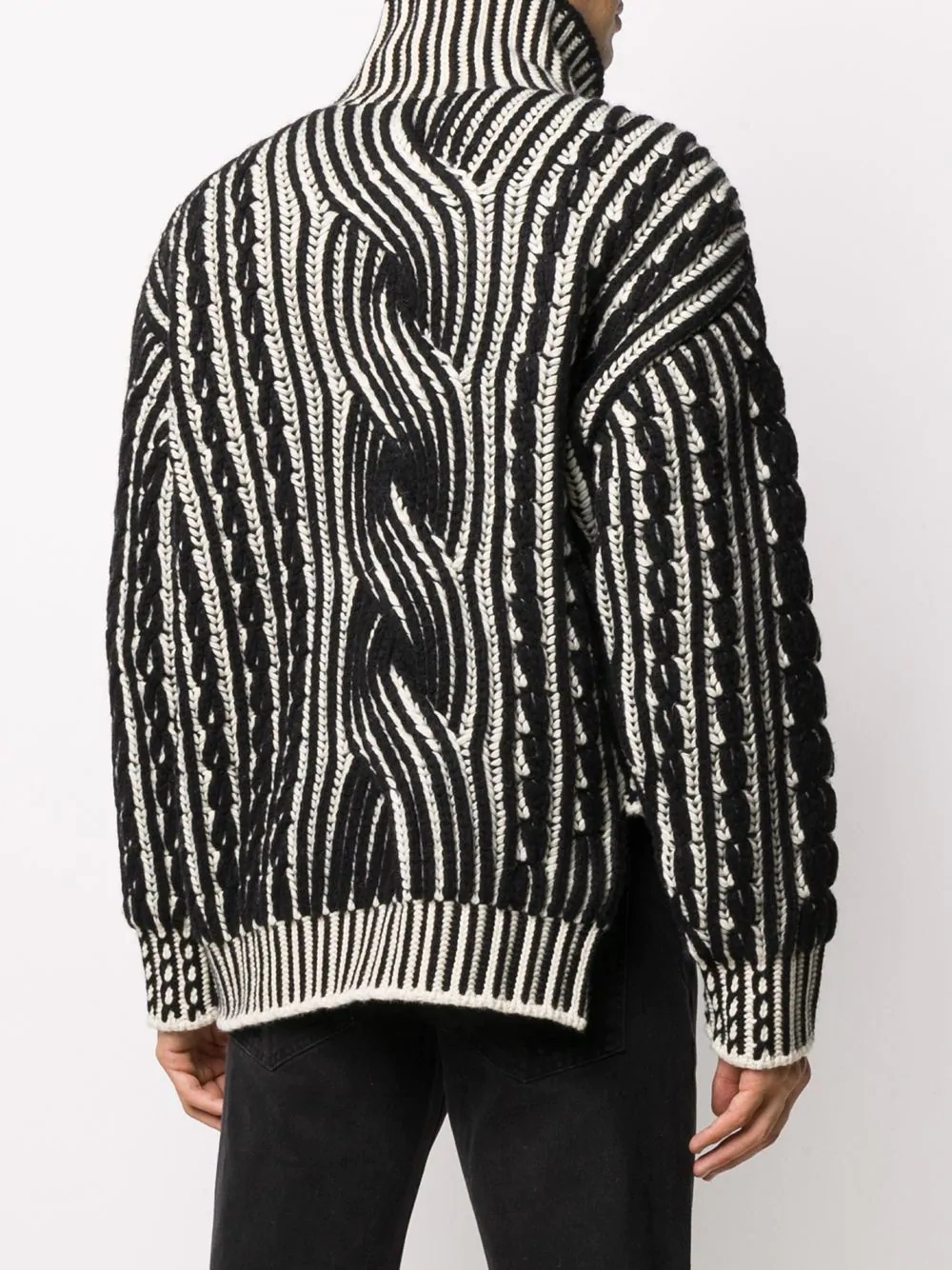 zip-detail cable-knit jumper - 4