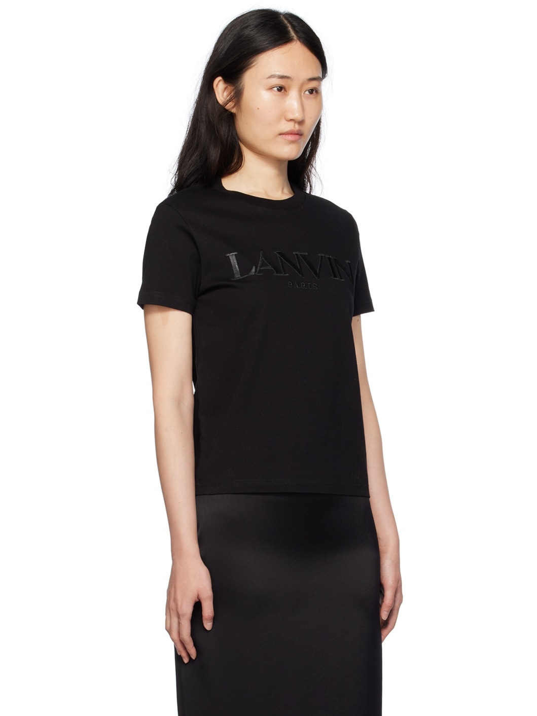 Black Embroidered T-Shirt - 2