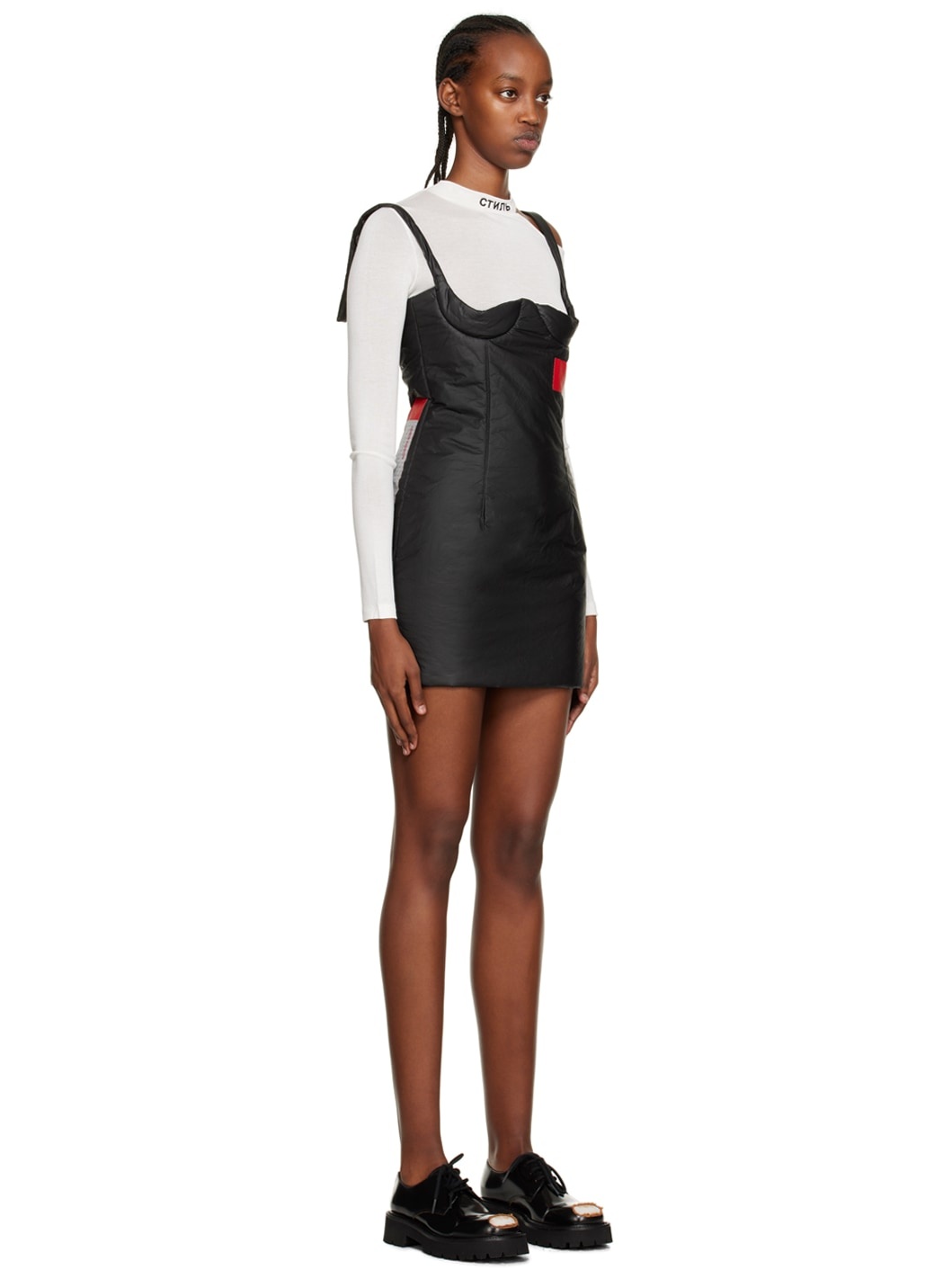 Black Padded Minidress - 2