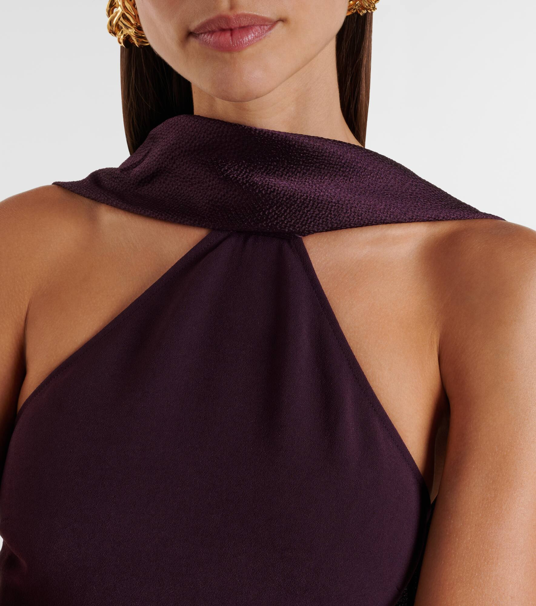 Ophelia cape-detail halterneck gown - 4