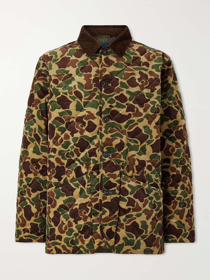 Logo-Embroidered Quilted Cotton-Corduroy Jacket 1