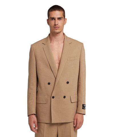 MSGM Flamed viscose double-breasted jacket outlook