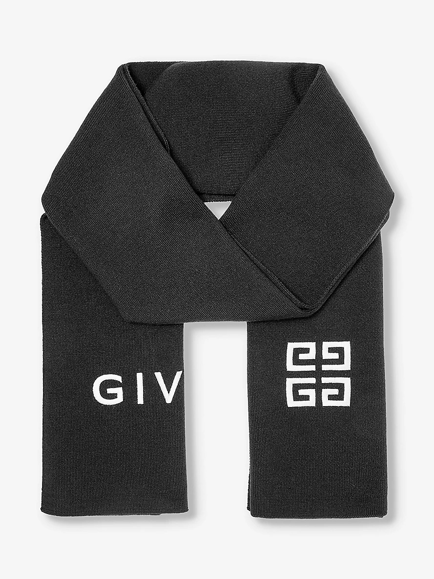 4G brand-logo wool scarf - 1