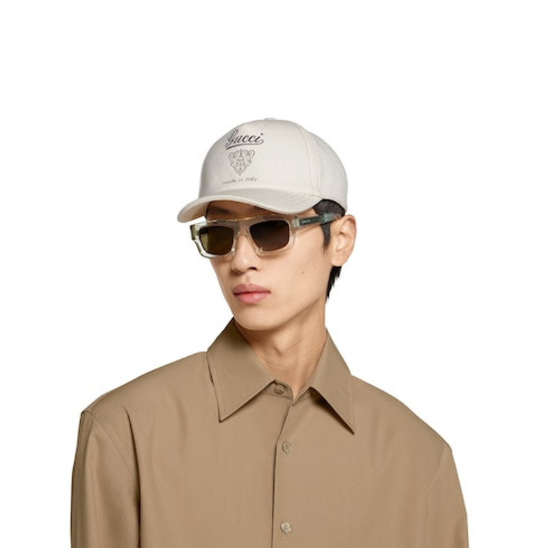 Printed cotton canvas baseball hat 3