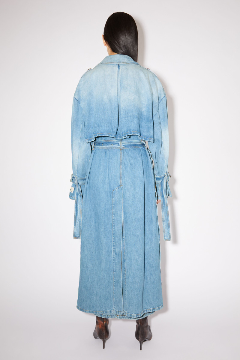 Denim double-breasted trench coat - Light blue 3