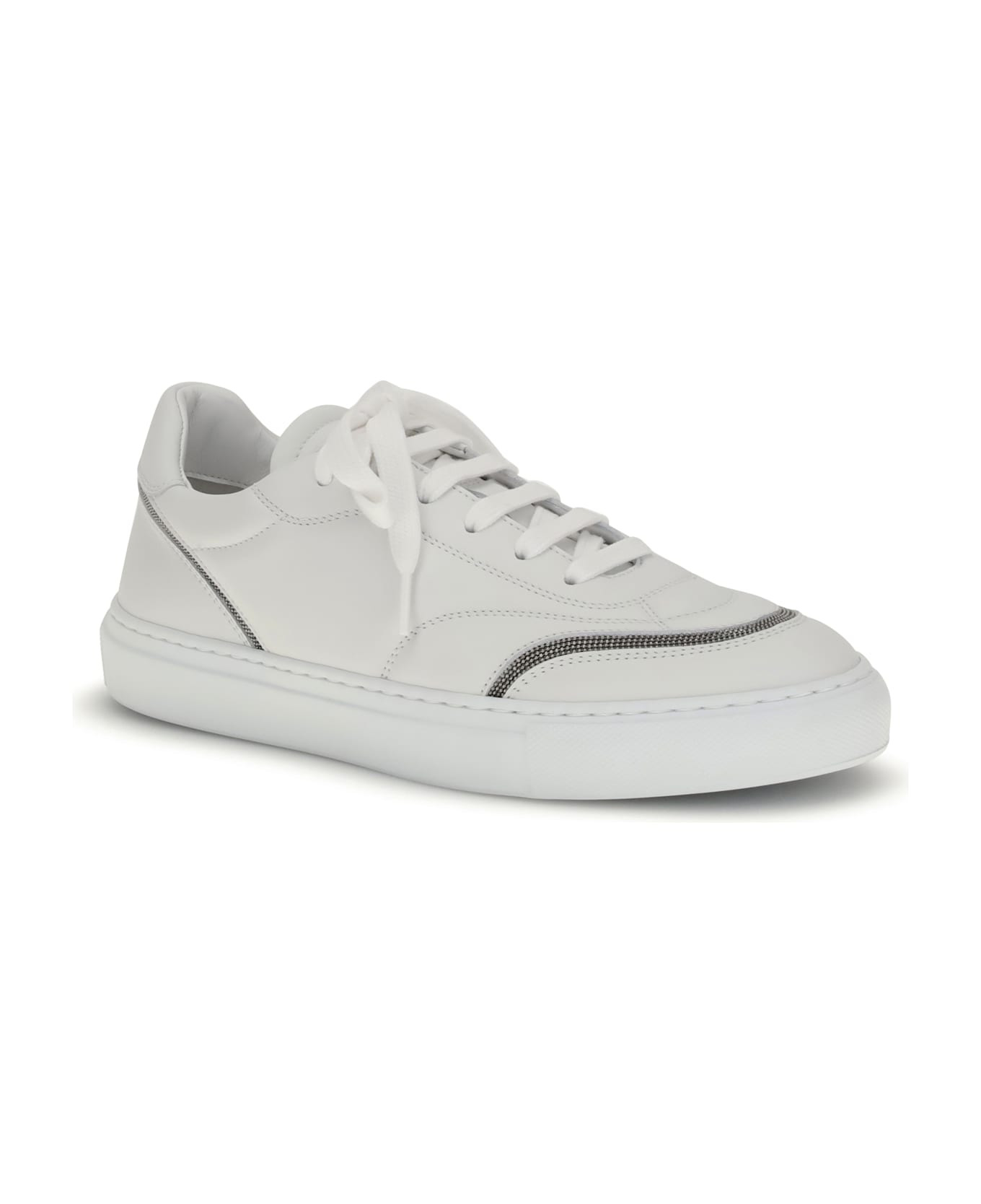Leather Sneakers With Shiny Details - 2