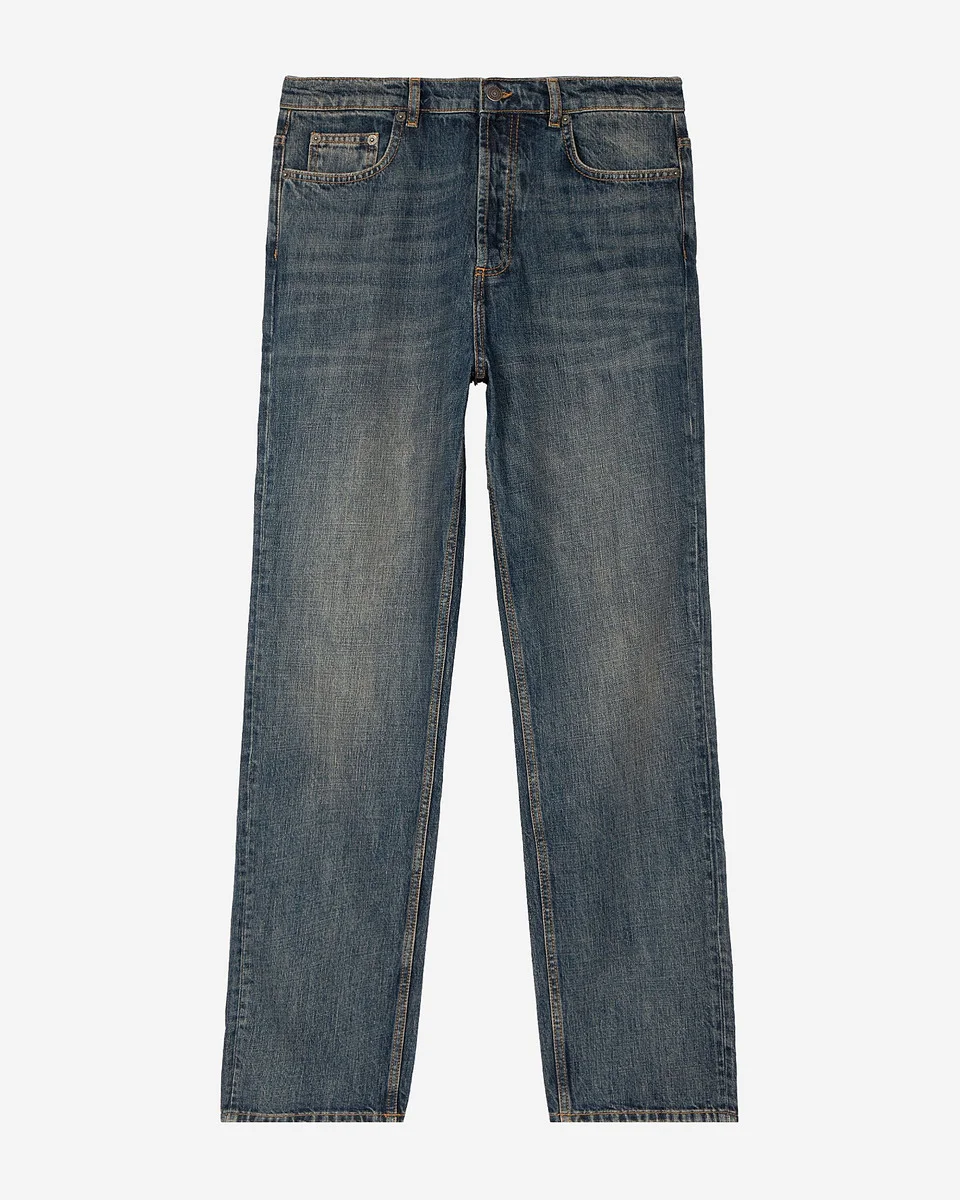 BLUE-GRAY STRAIGHT-LEG JEANS - 1