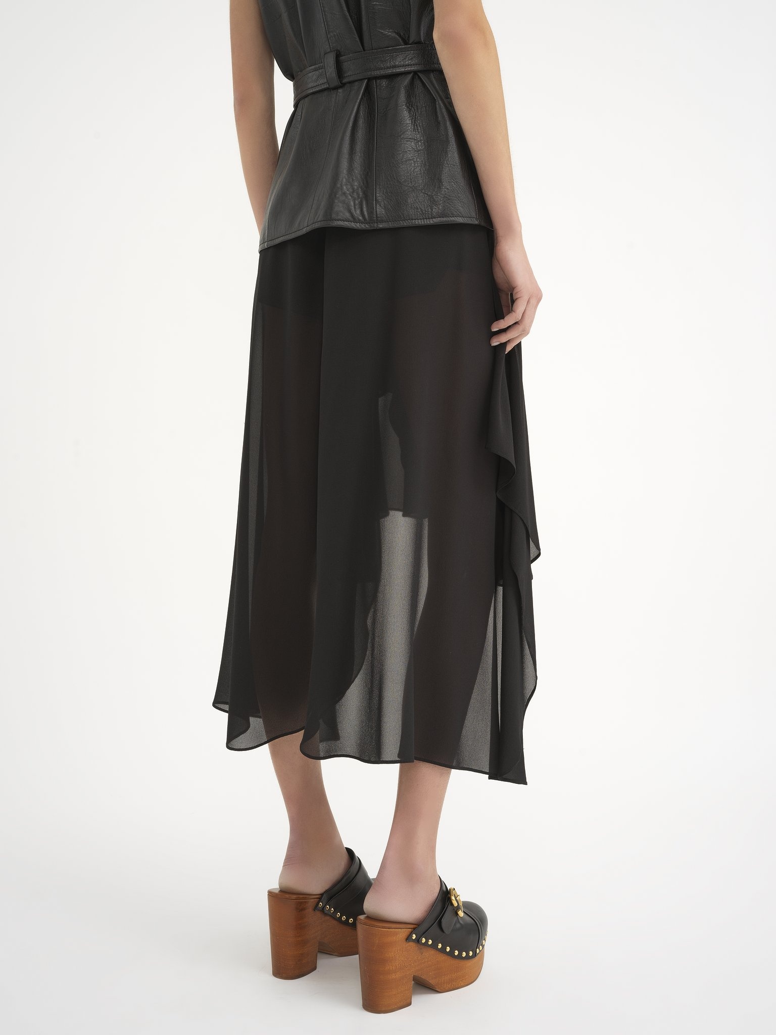 FLUID VOLANT SHORTS IN SILK GEORGETTE - 5