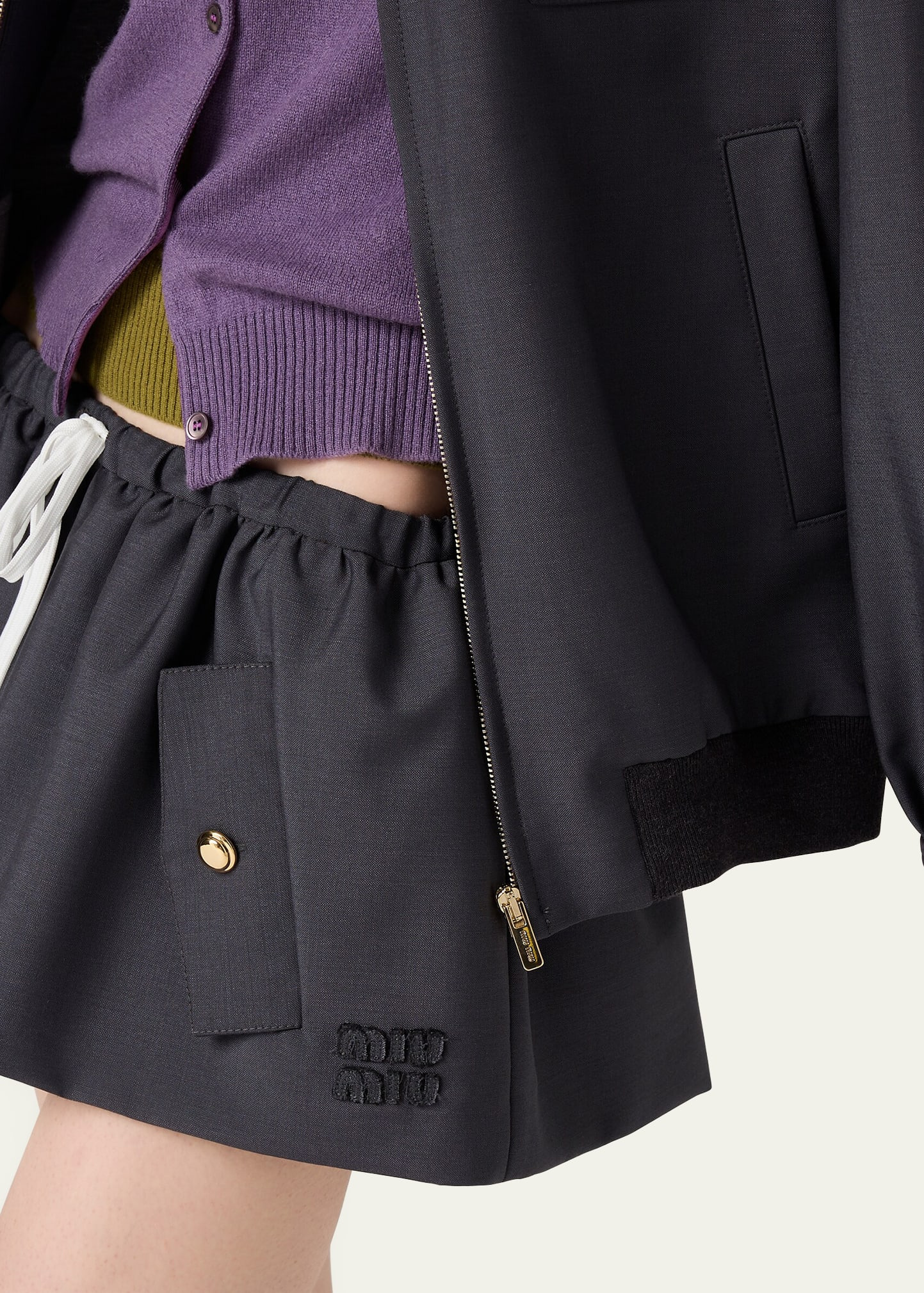 Drawstring Mini Skirt - 4