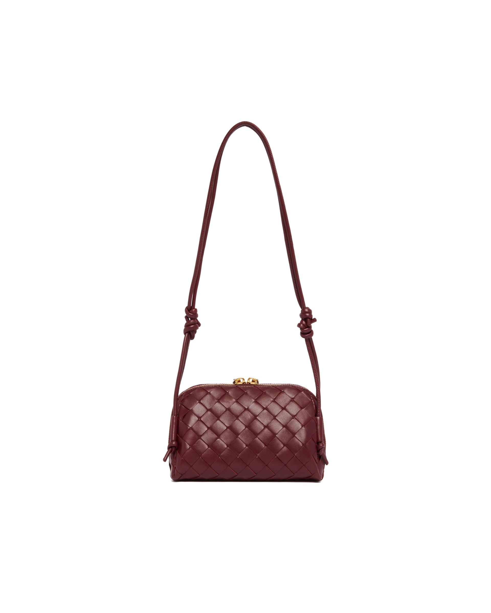 Burgundy Intrecciato Concert Clutch - 7