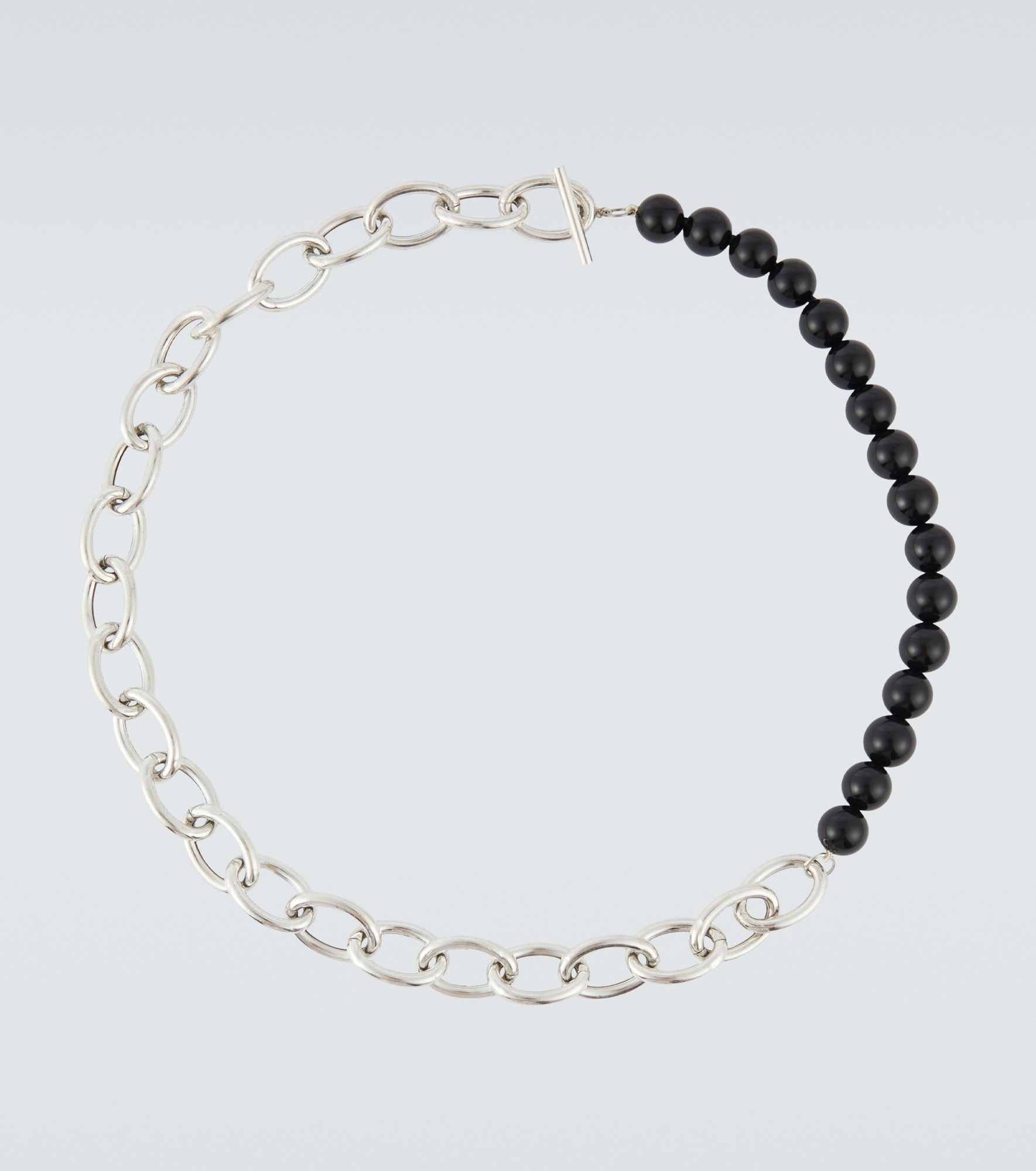 Beaded sterling silver necklace - 1