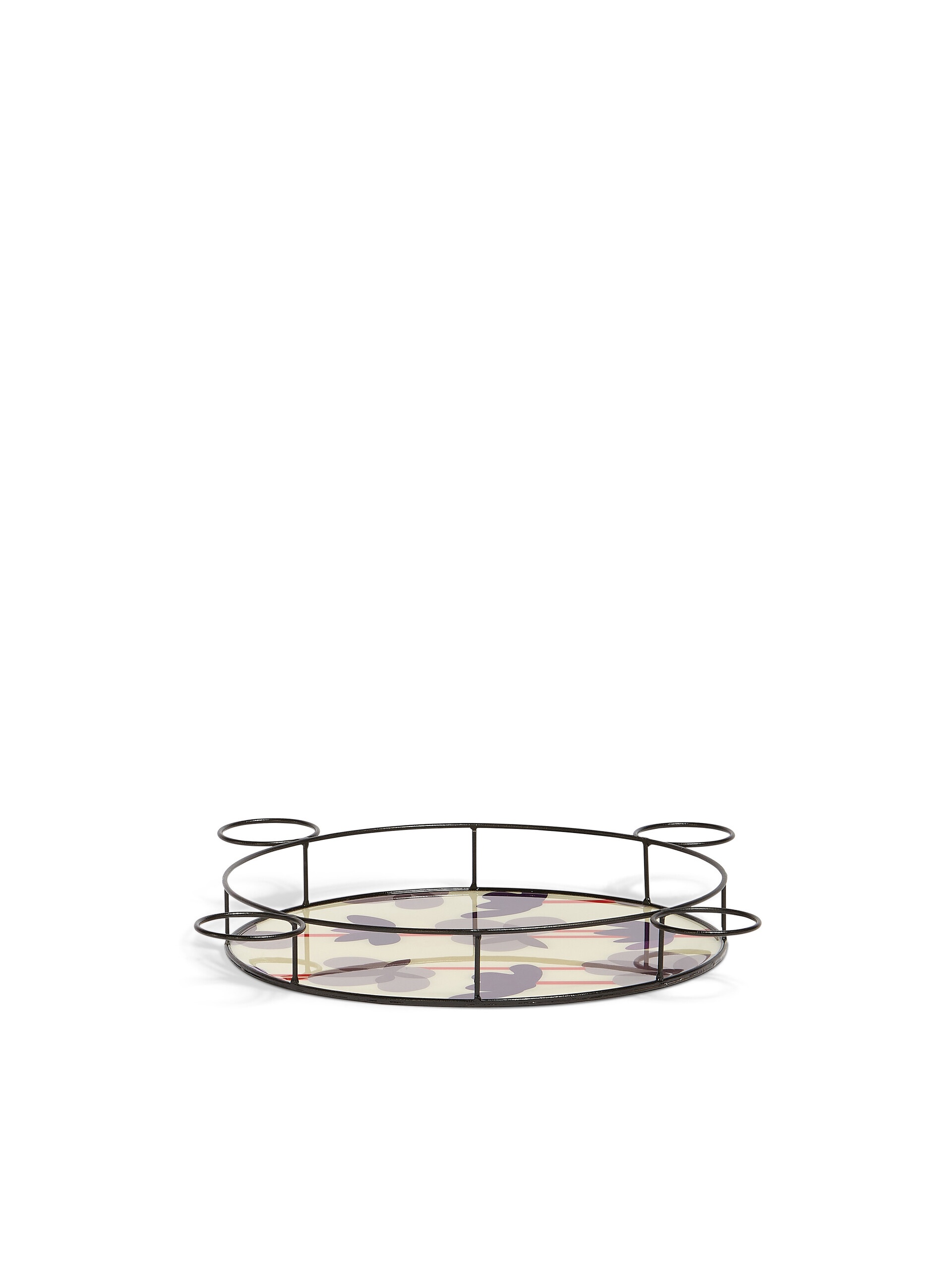 MARNI MARKET ROUND TRAY IN IRON AND FLOWER RESIN - 2