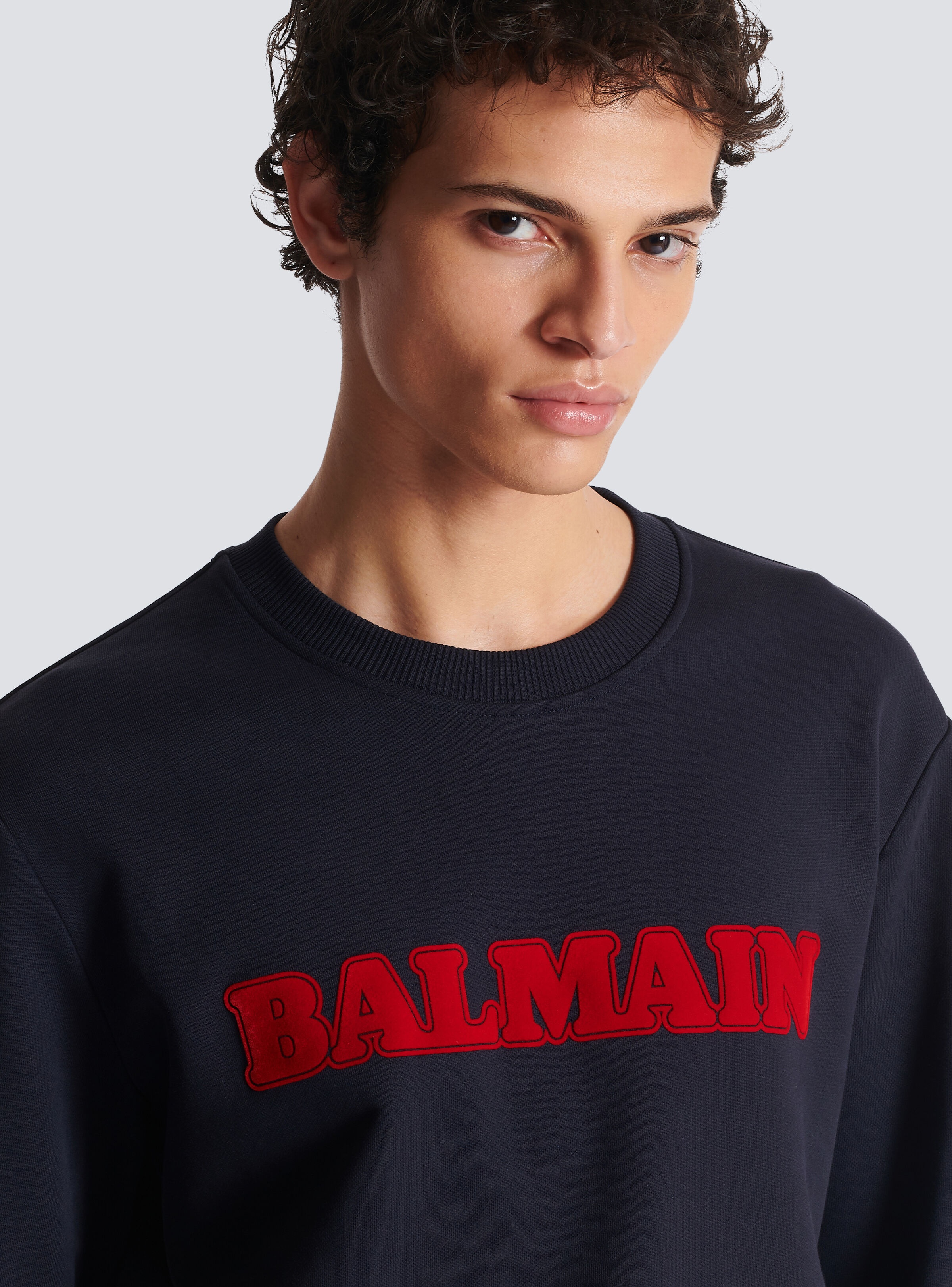 Flocked retro Balmain sweatshirt - 7
