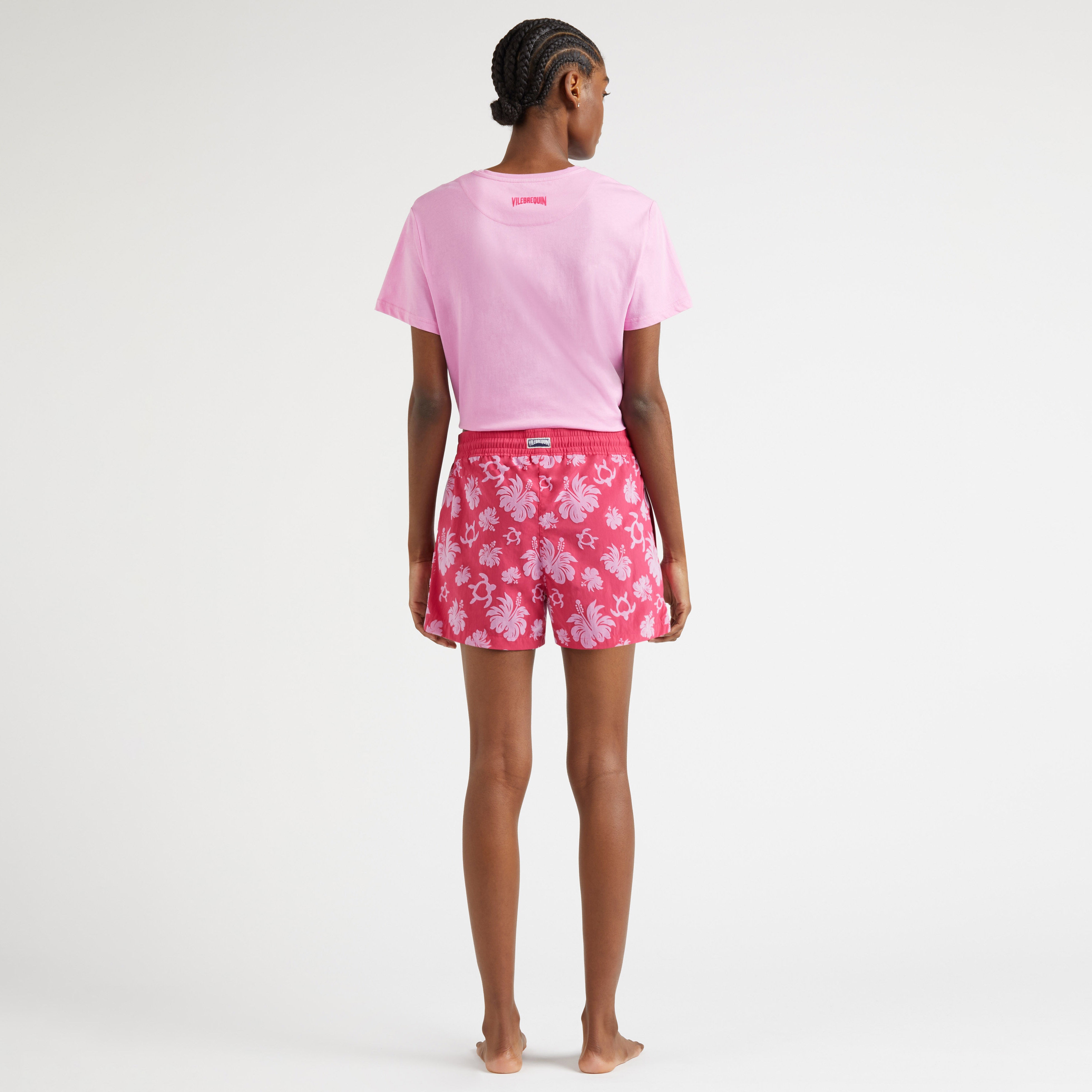 Organic Cotton T-shirt Flocked Turtle Heart Tahiti - 8