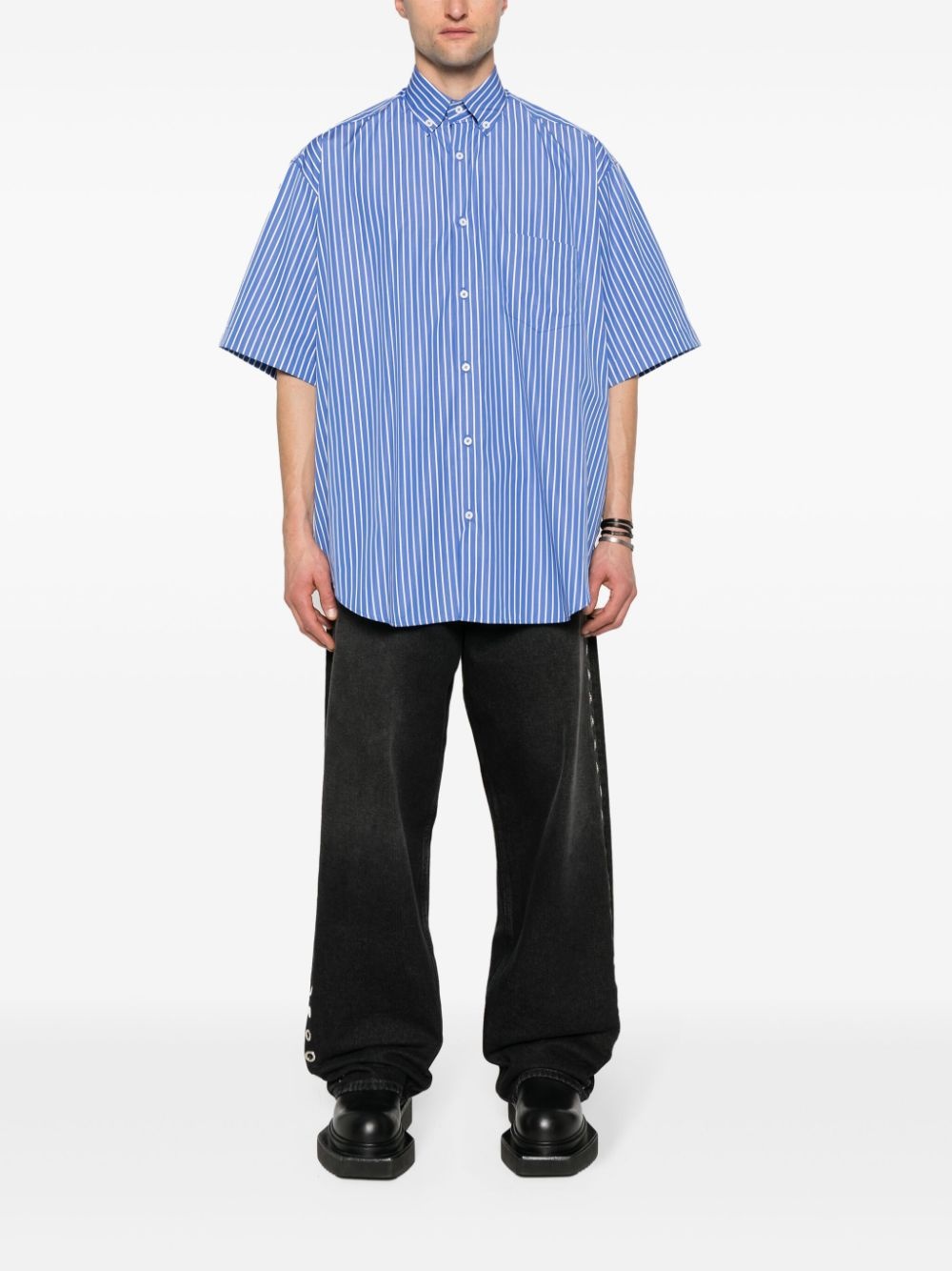 striped poplin shirt - 2