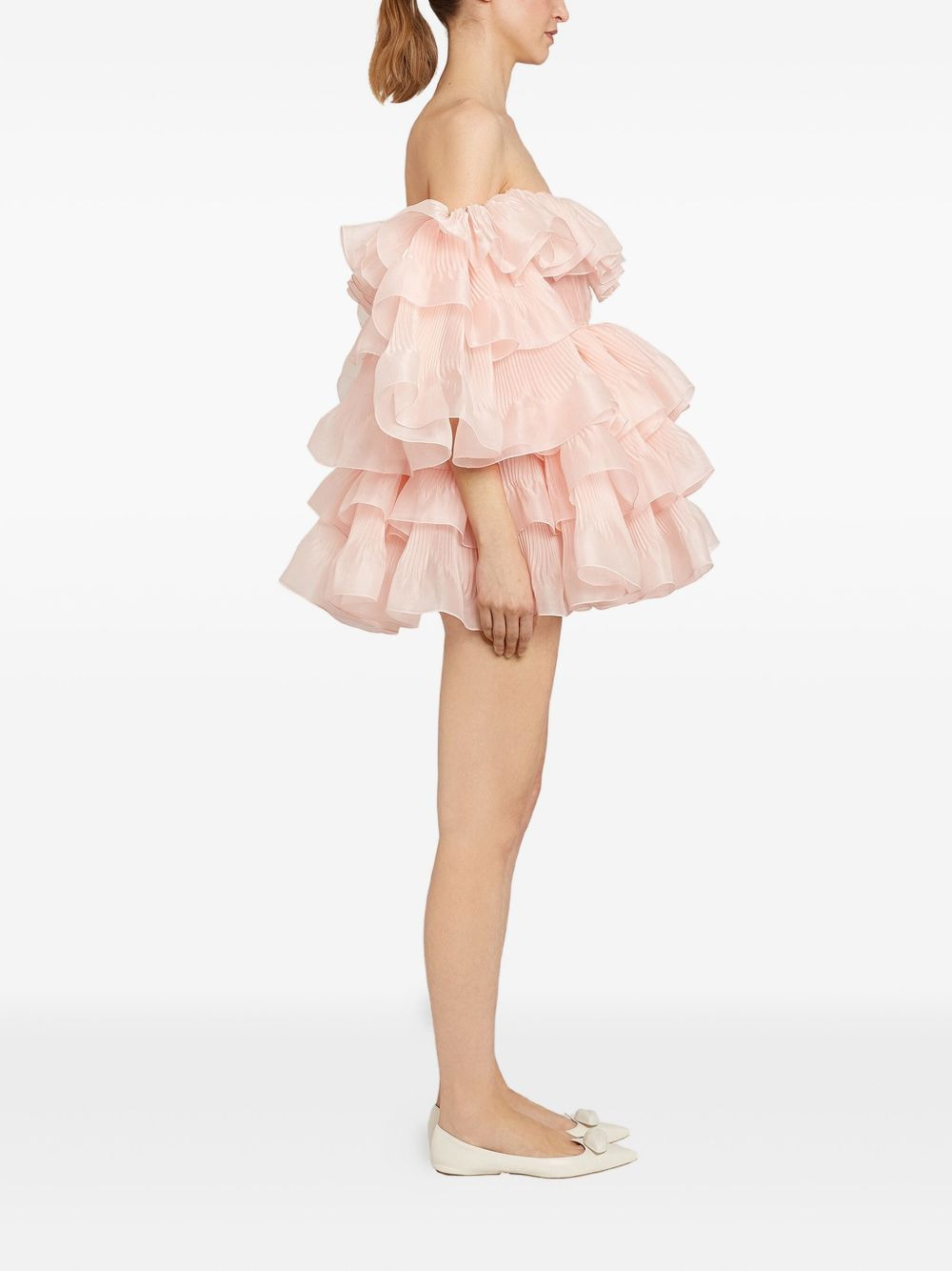 ruffled off-shoulder mini dress - 3