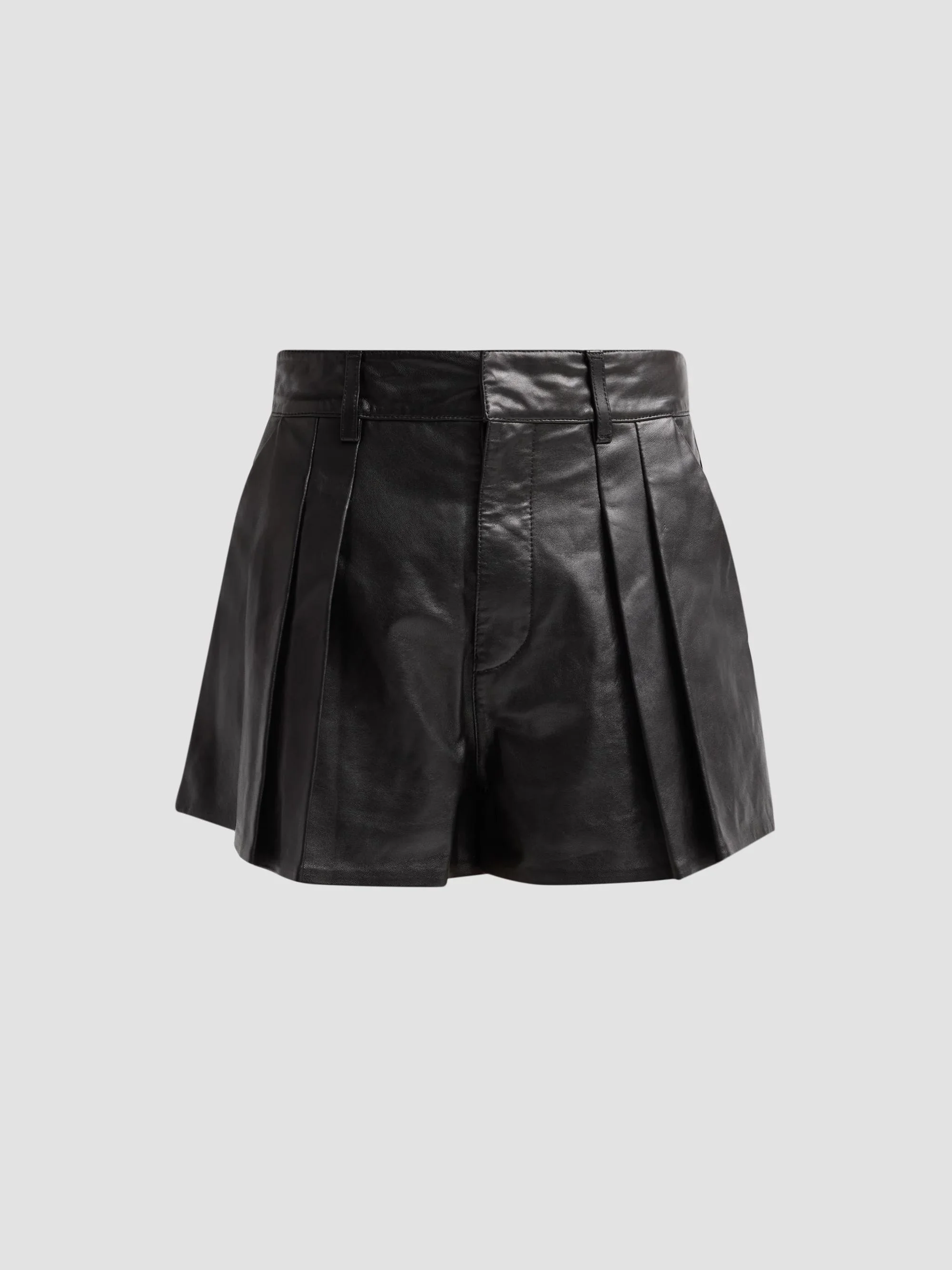 Women's The Leather Structural Shorts - Black - 1