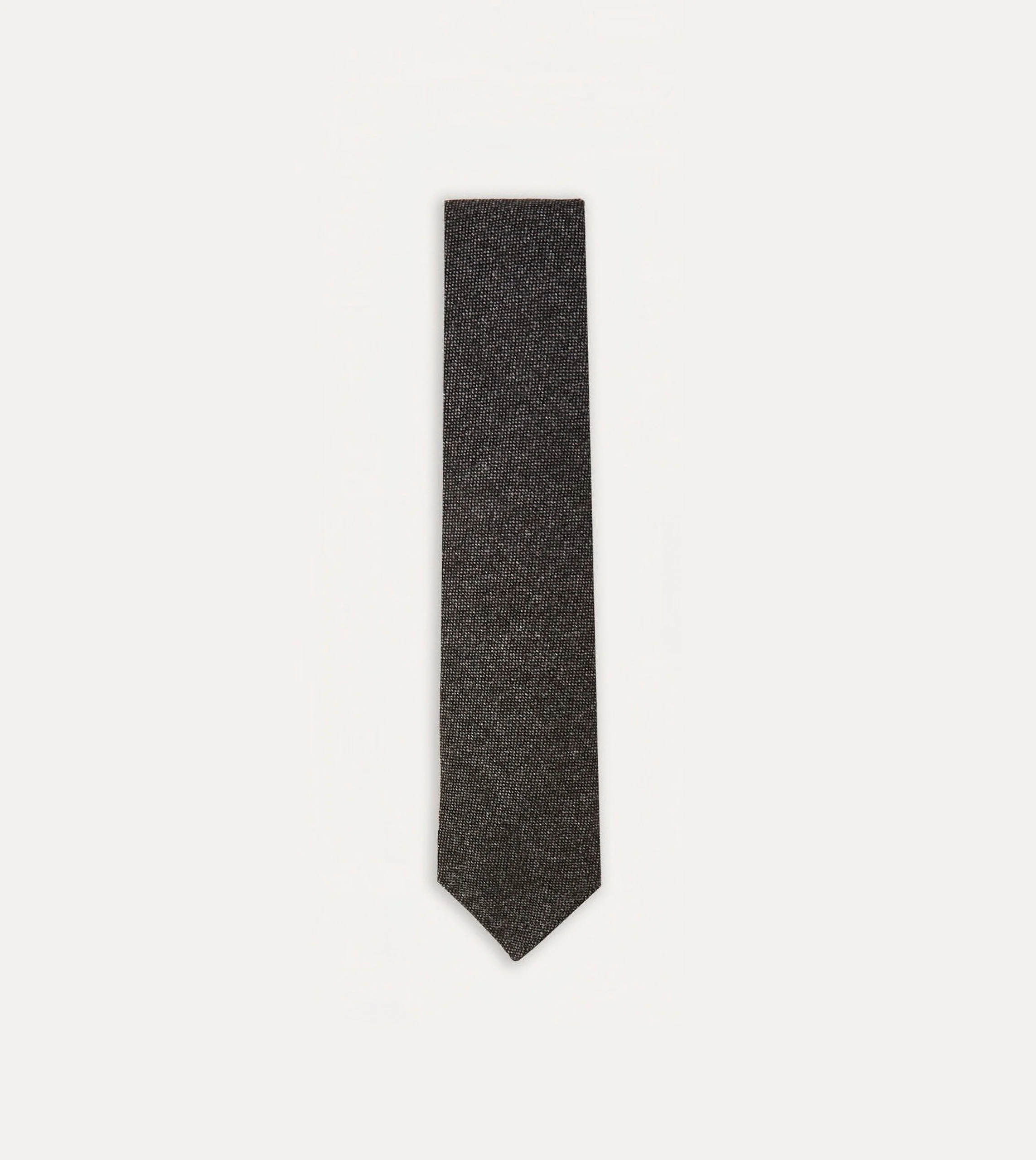 Black Pure Cashmere Solid Hand Rolled Tie - 1