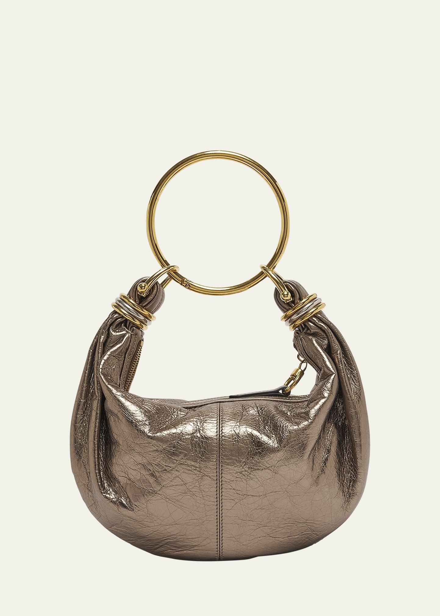 Bracelet Top-Handle Bag in Metallic Calfskin - 1