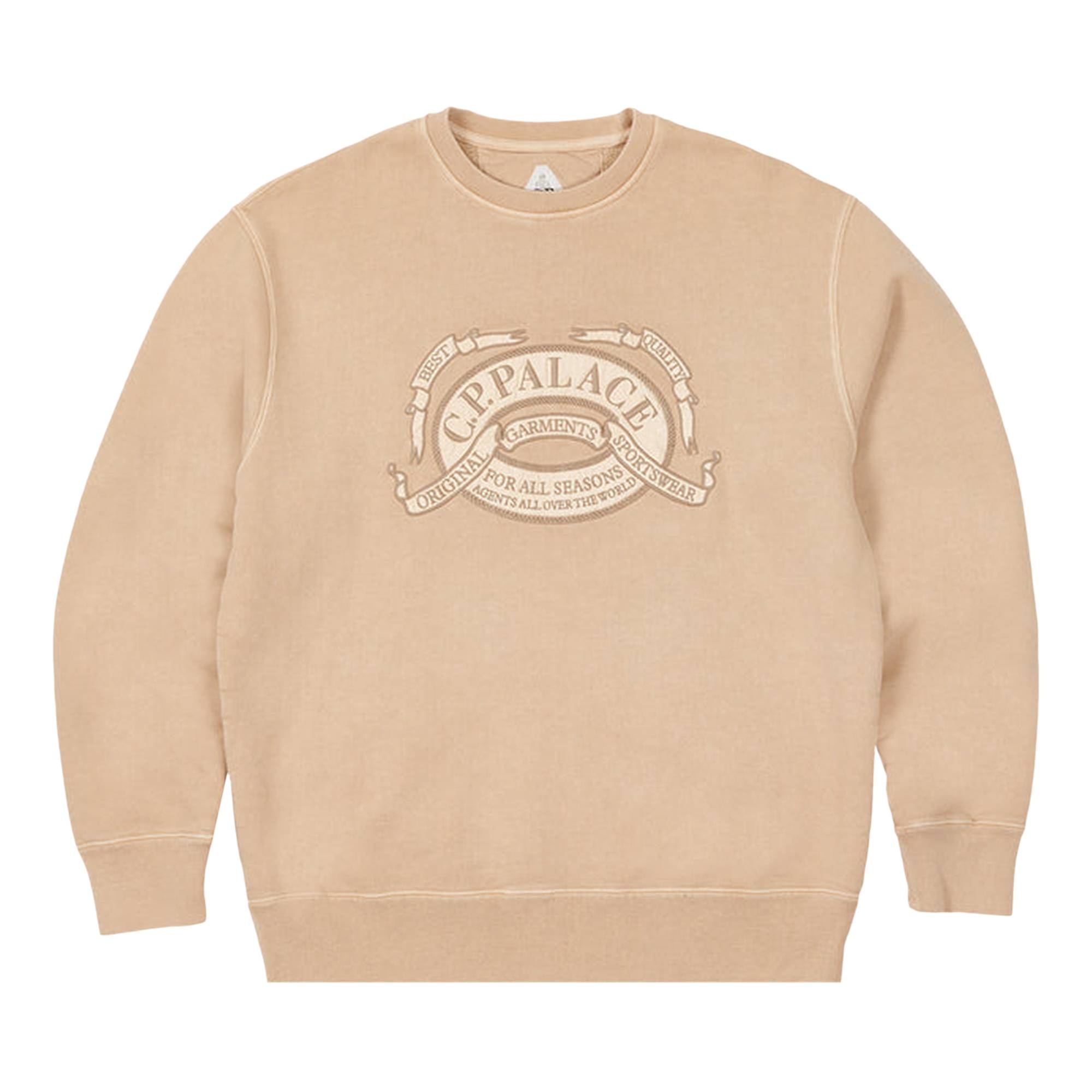 Palace x C.P. Company Classic Over Dyed Crew Sweat 'Stone' - 1