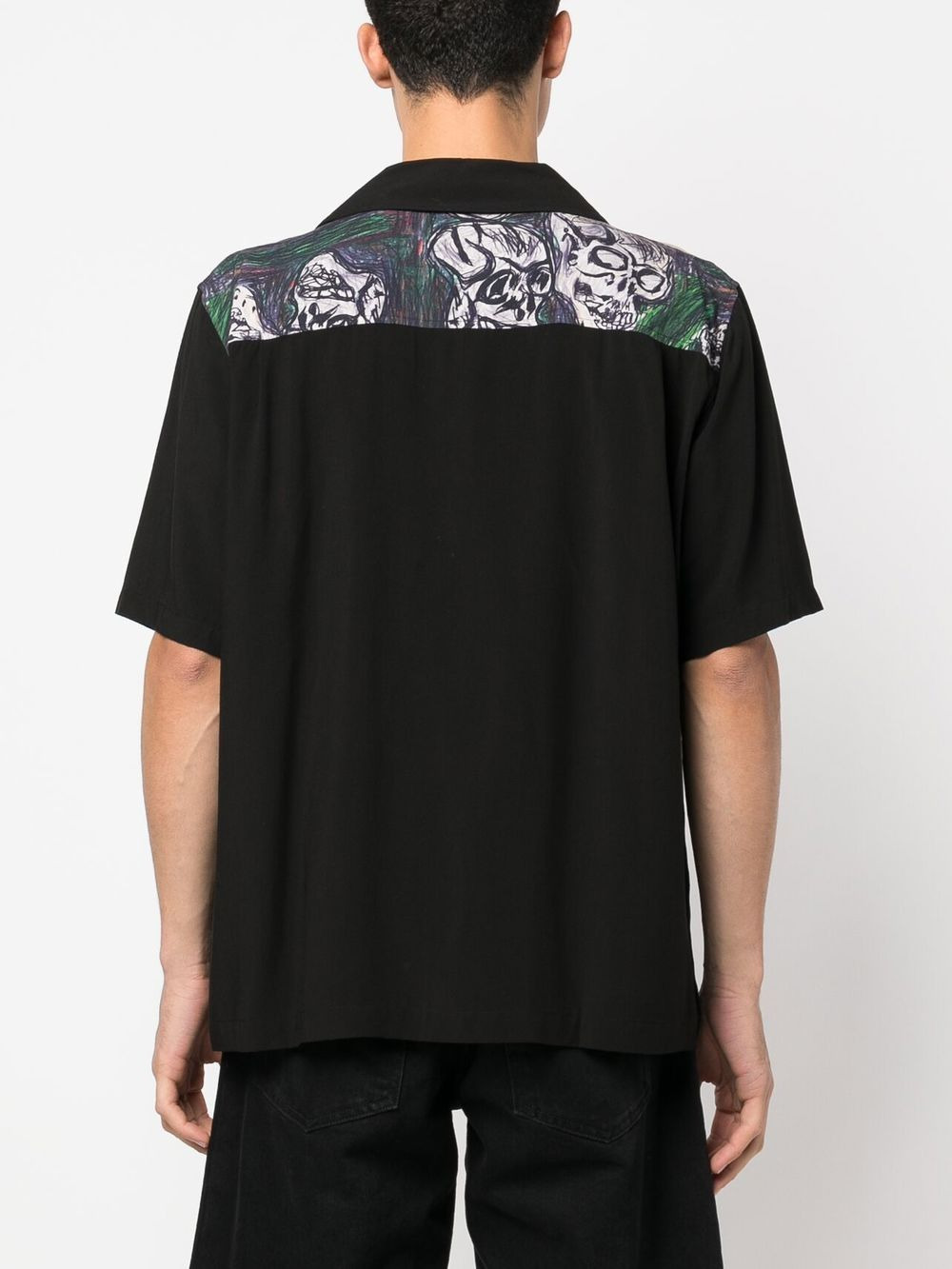 skull-print bowling shirt - 4