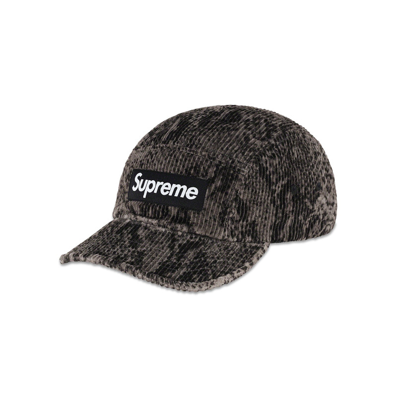Supreme Snakeskin Corduroy Camp Cap 'Black' - 1