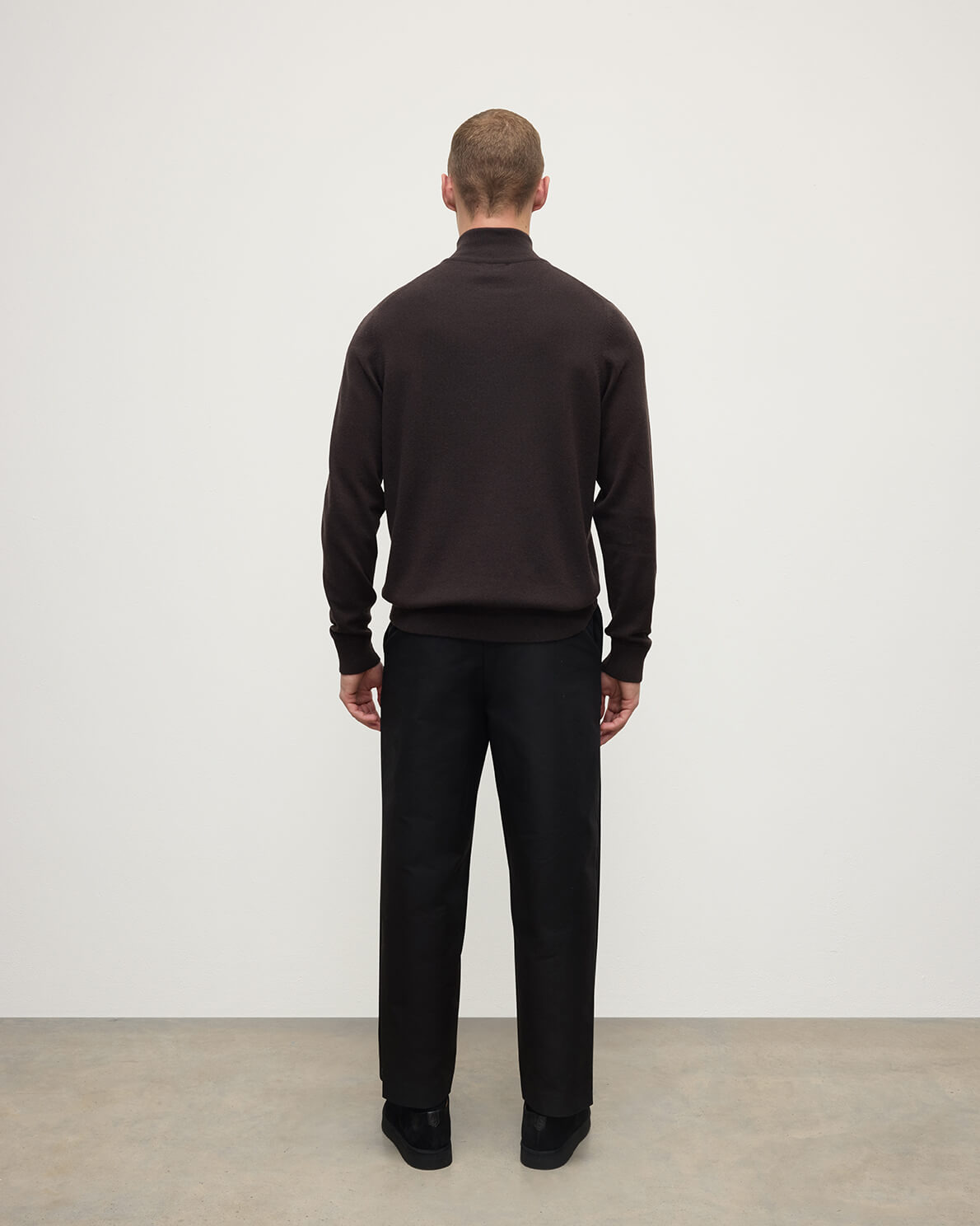 Classic Cashmere Brown Zip Neck Jumper - 4