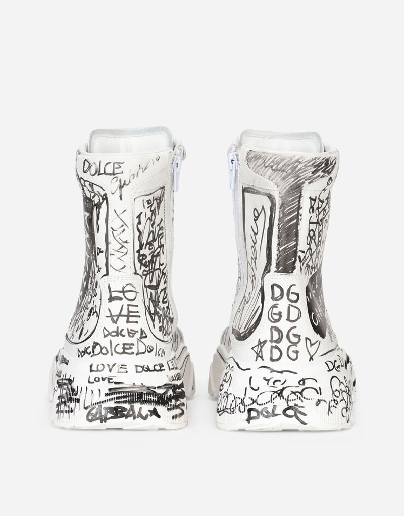 Dolce & Gabbana Hand-painted “graffiti” calfskin nappa Daymaster mid-top sneakers outlook