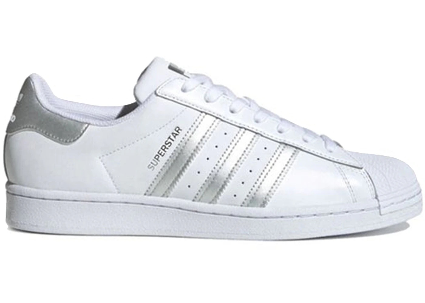 Adidas superstar metallic grey best sale