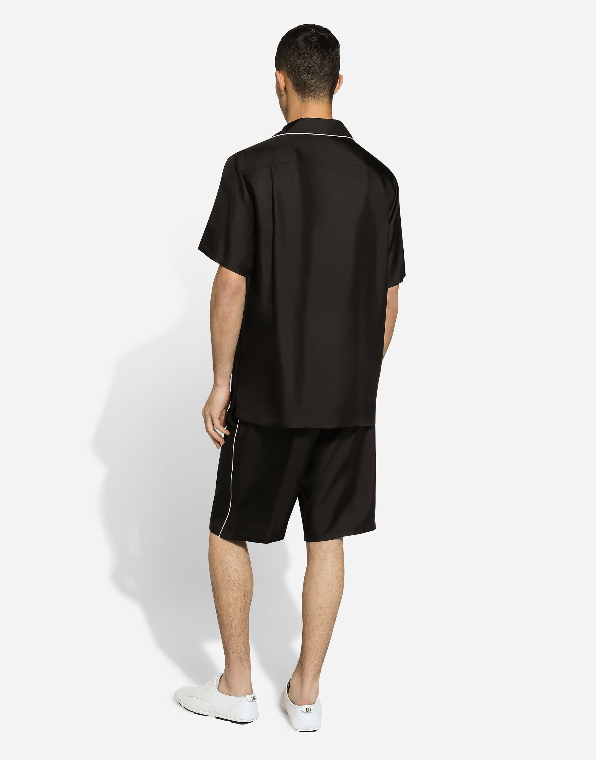 Embroidered silk jogging shorts - 3