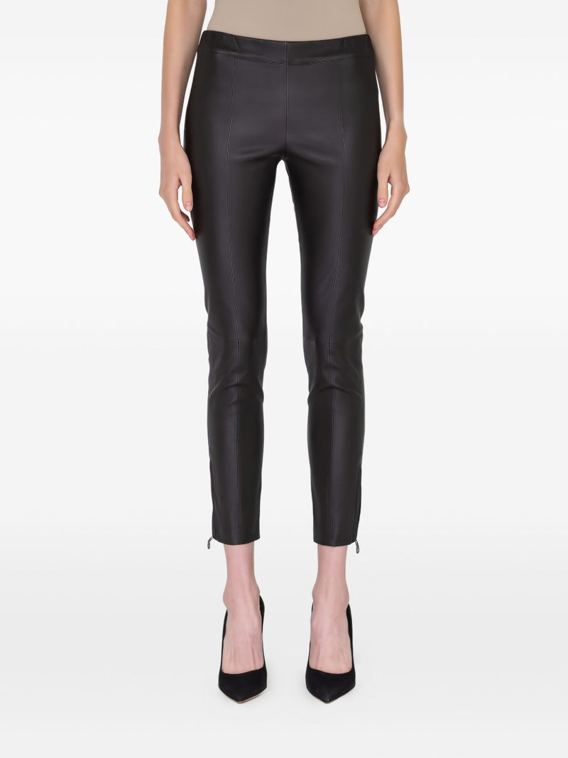zip-detail leather trousers 1