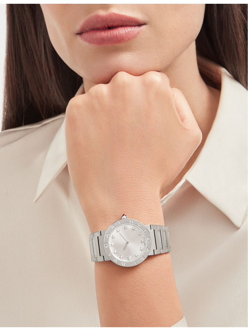 BVLGARI 103696 BVLGARI BVLGARI stainless-steel and diamond quartz watch outlook
