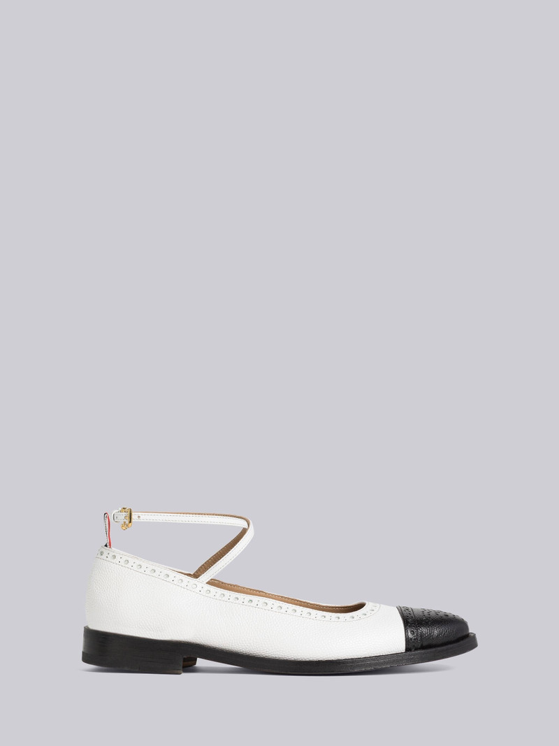 Pebble Grain Ankle Strap Court Shoe 1