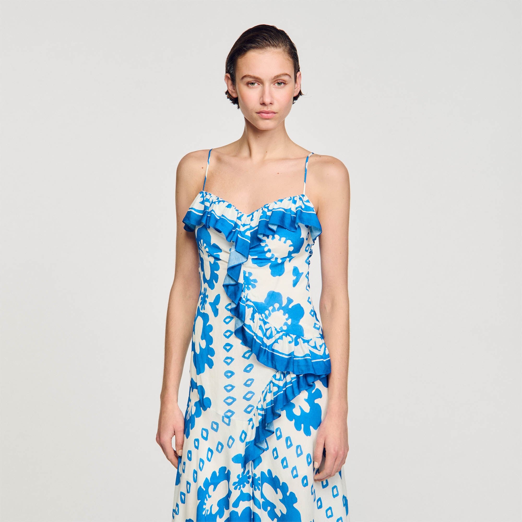 RUFFLED PRINT DRESS - 5