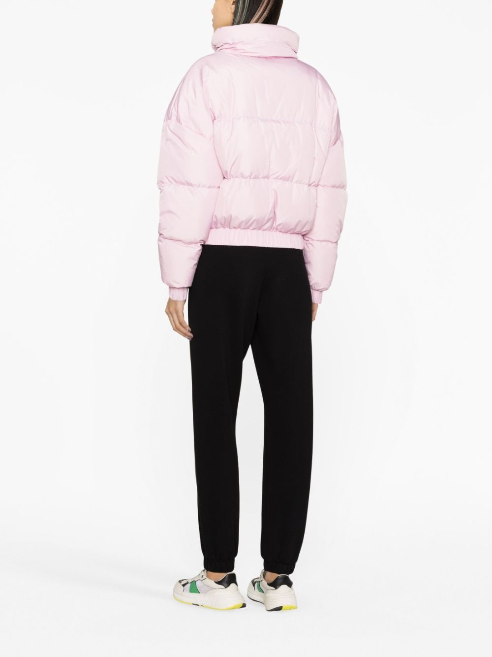 funnel neck quilted padded jacket - 3